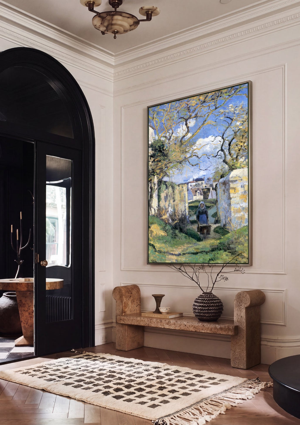 Quadro Decorativo A Carriola (La Brouette) - Pissarro em ambiente decorado