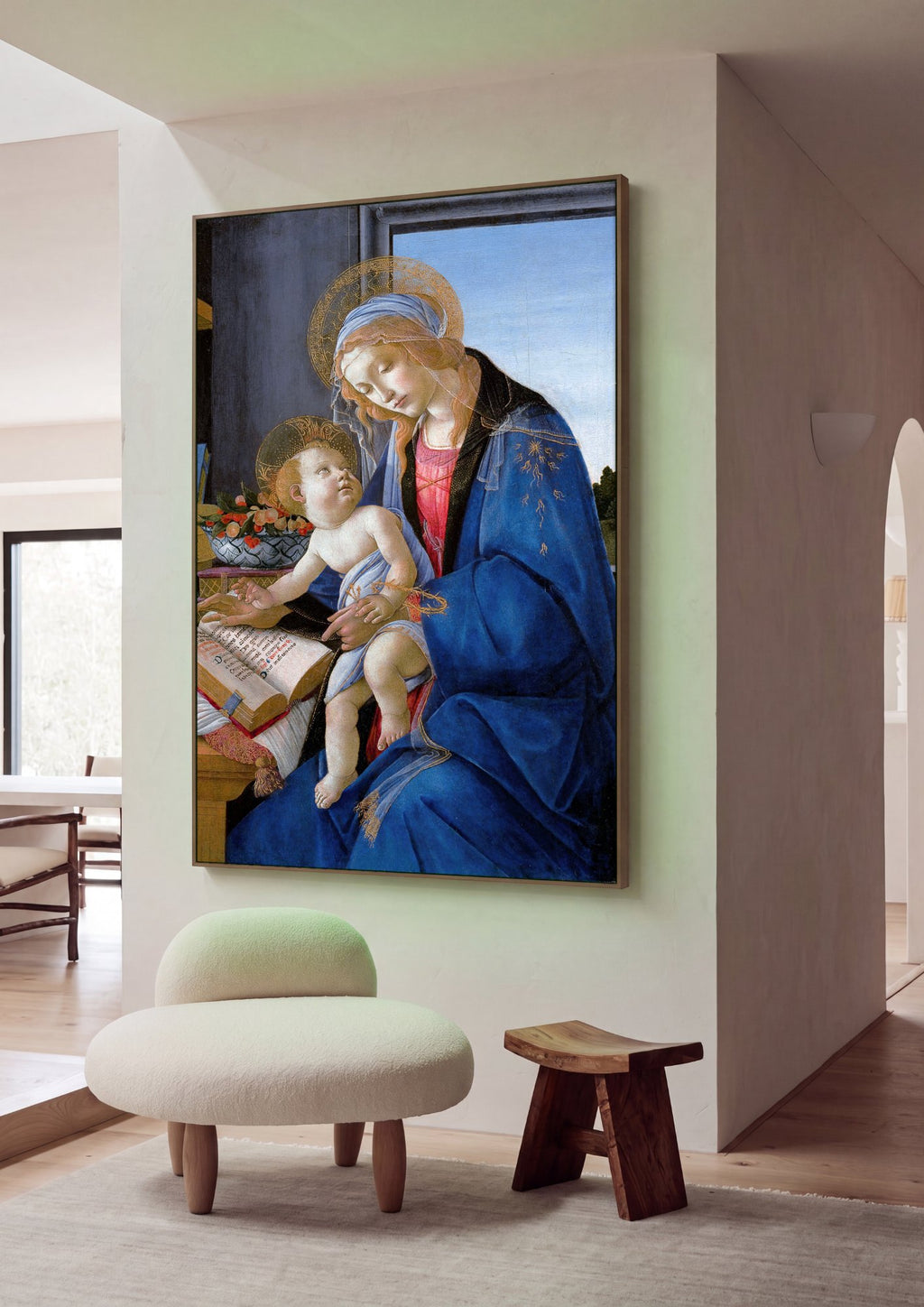 Quadro Decorativo Madonna do Livro - Botticelli em ambiente decorado