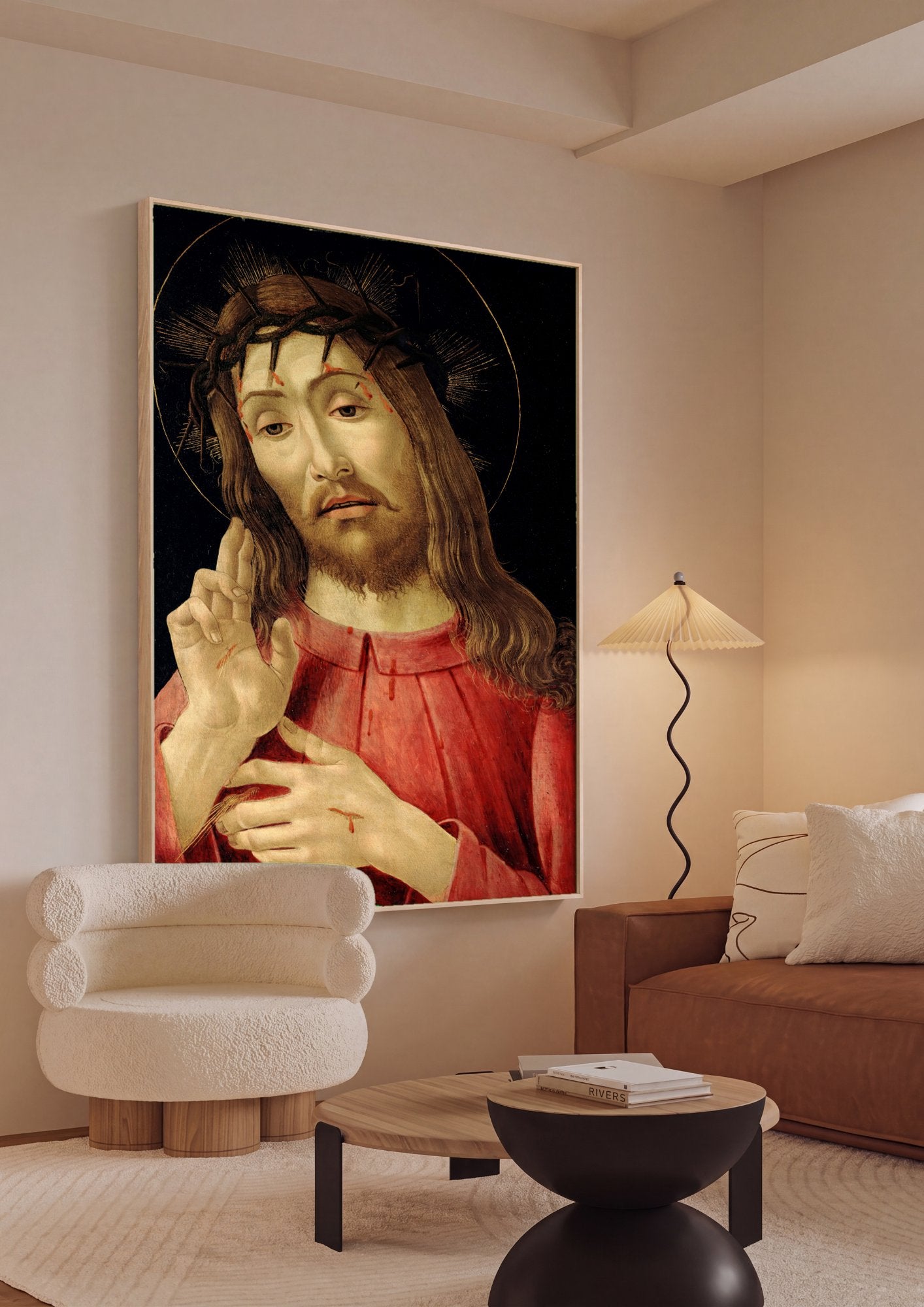Quadro Decorativo Ecce Homo - Sandro Botticelli em ambiente decorado