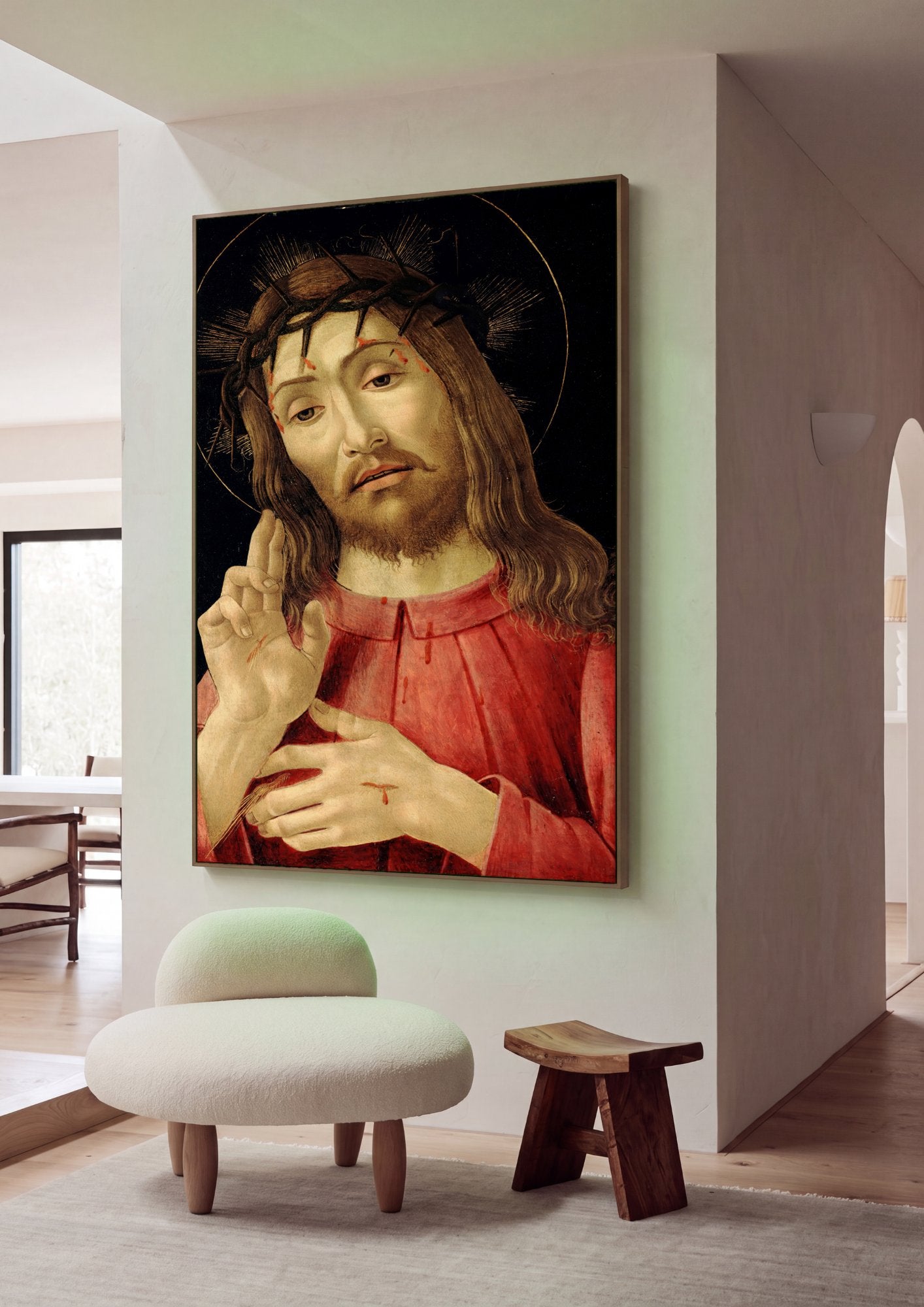 Quadro Decorativo Ecce Homo - Sandro Botticelli em ambiente decorado