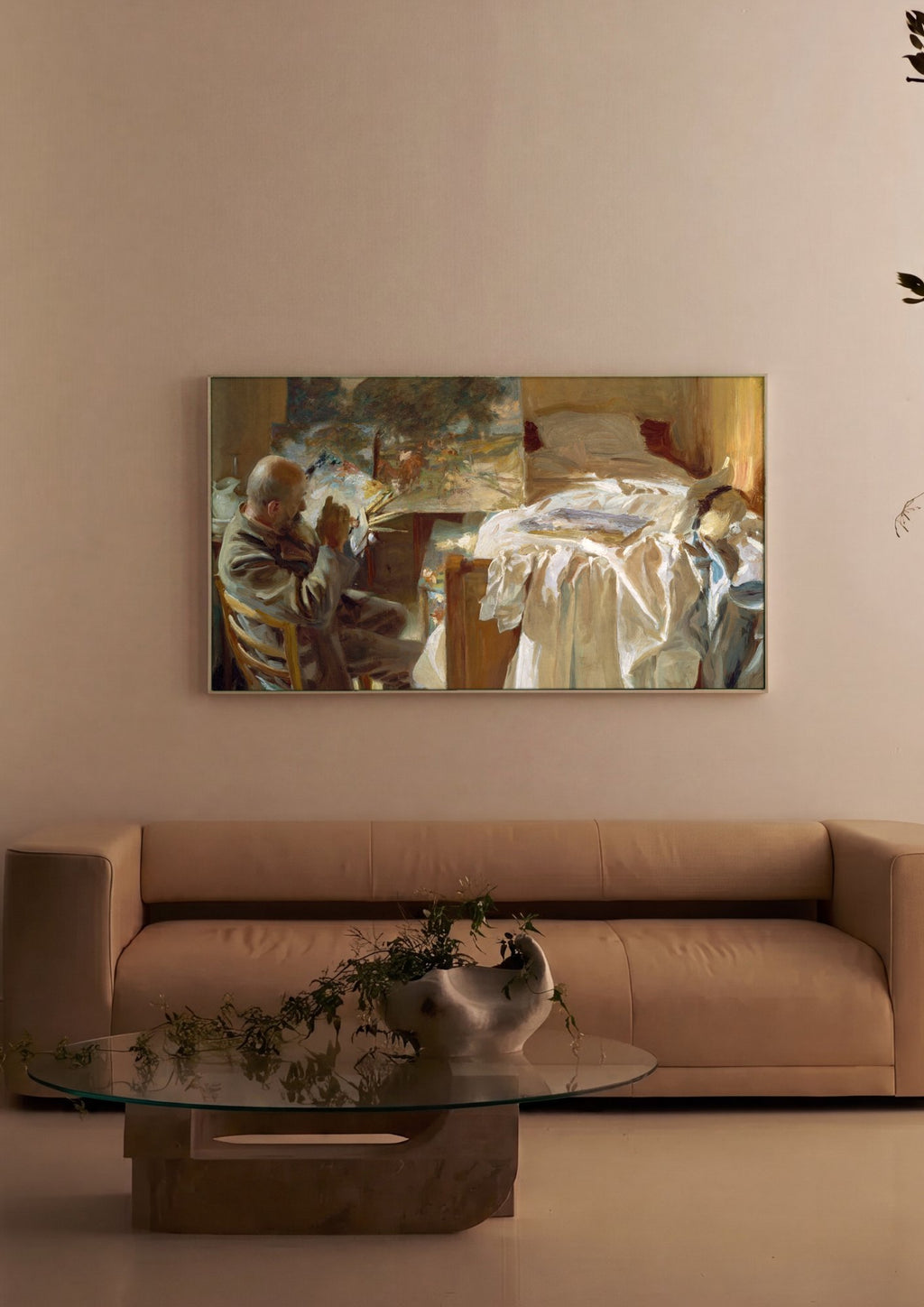 Quadro Decorativo 'O Artista em Seu Estúdio' - John Singer Sargent em ambiente decorado