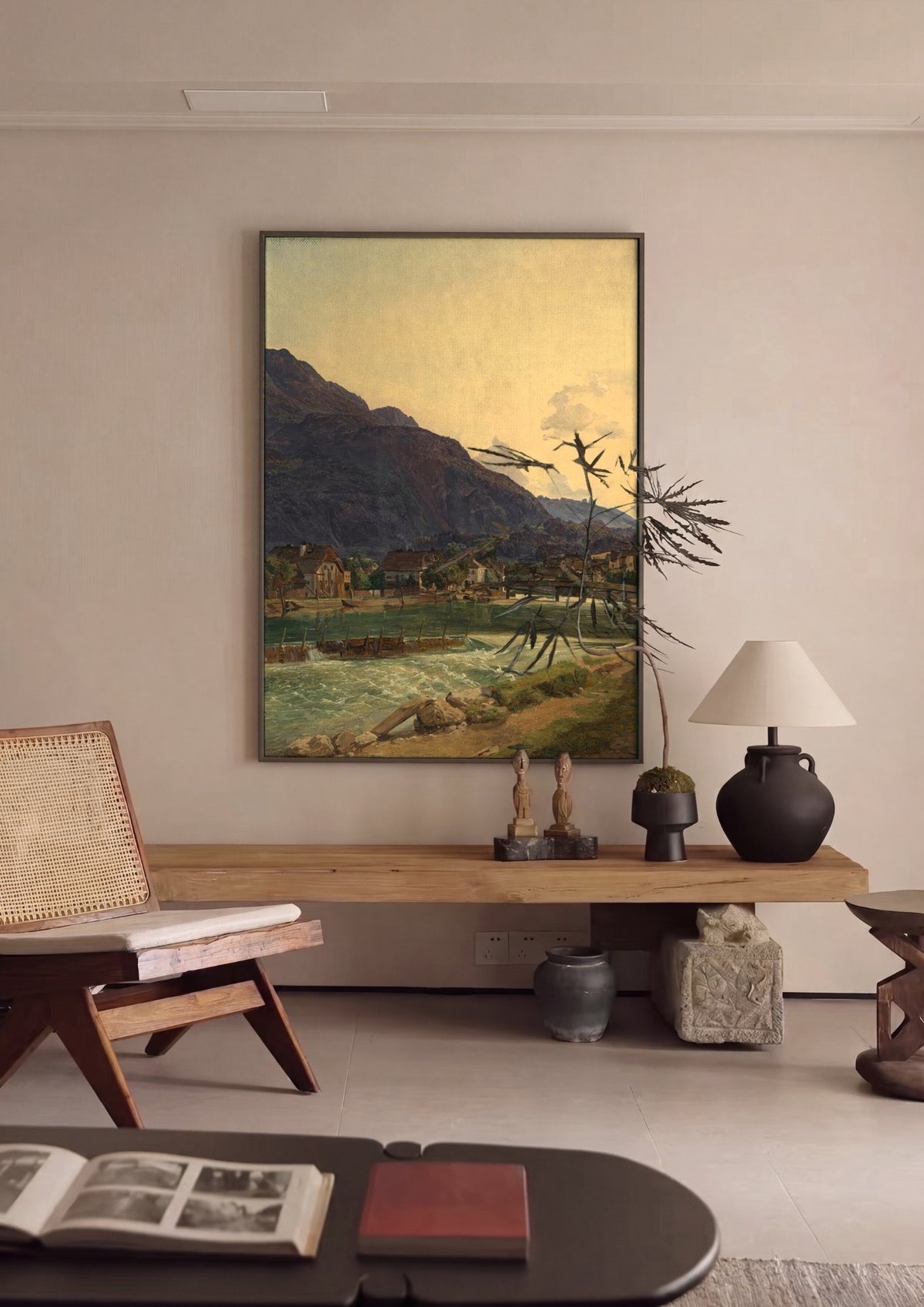 Quadro Decorativo Paisagem Alpina - Waldmüller | quadro emoldurado na parede