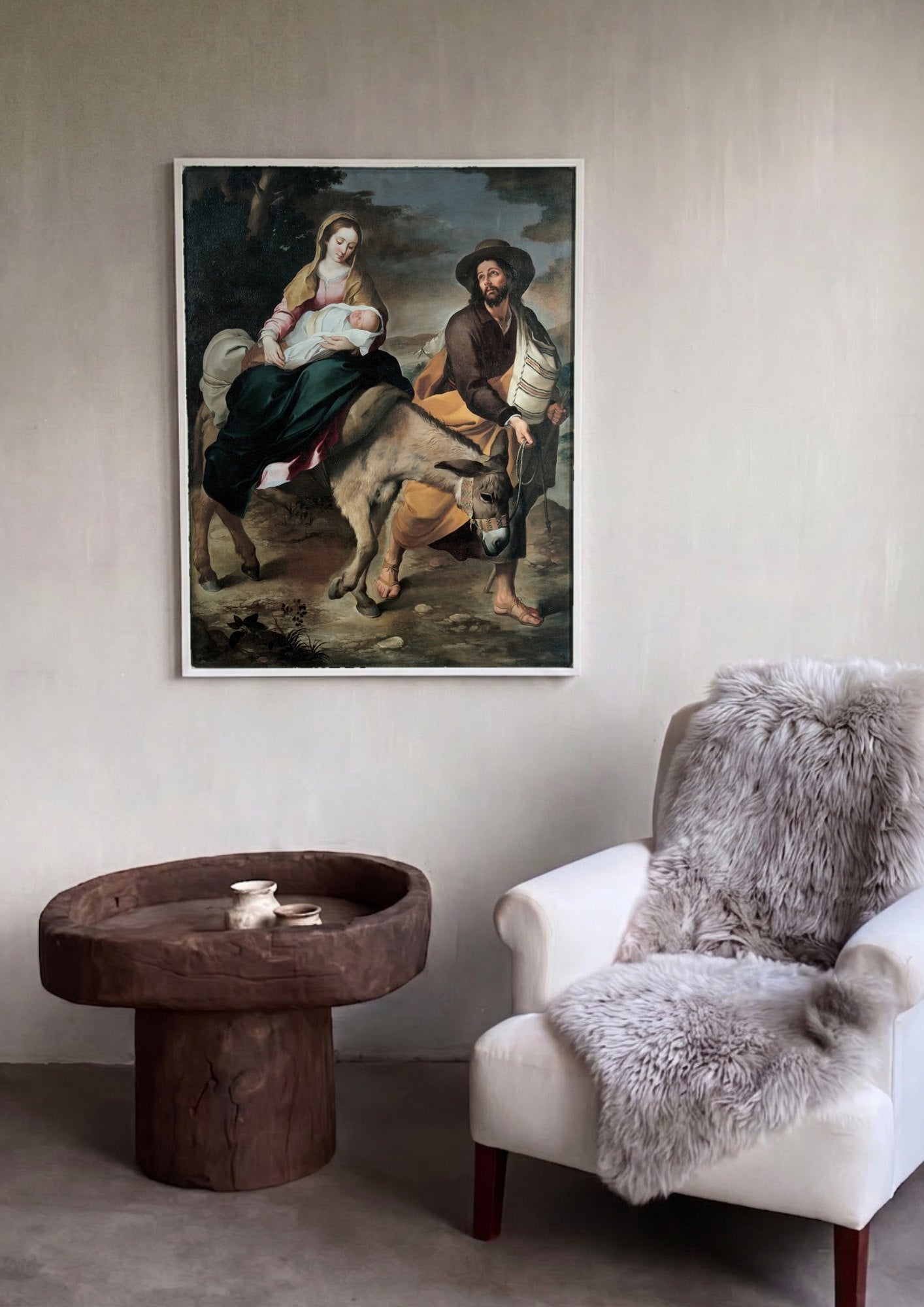 Quadro Decorativo A Fuga para o Egito - Murillo | quadro emoldurado na parede