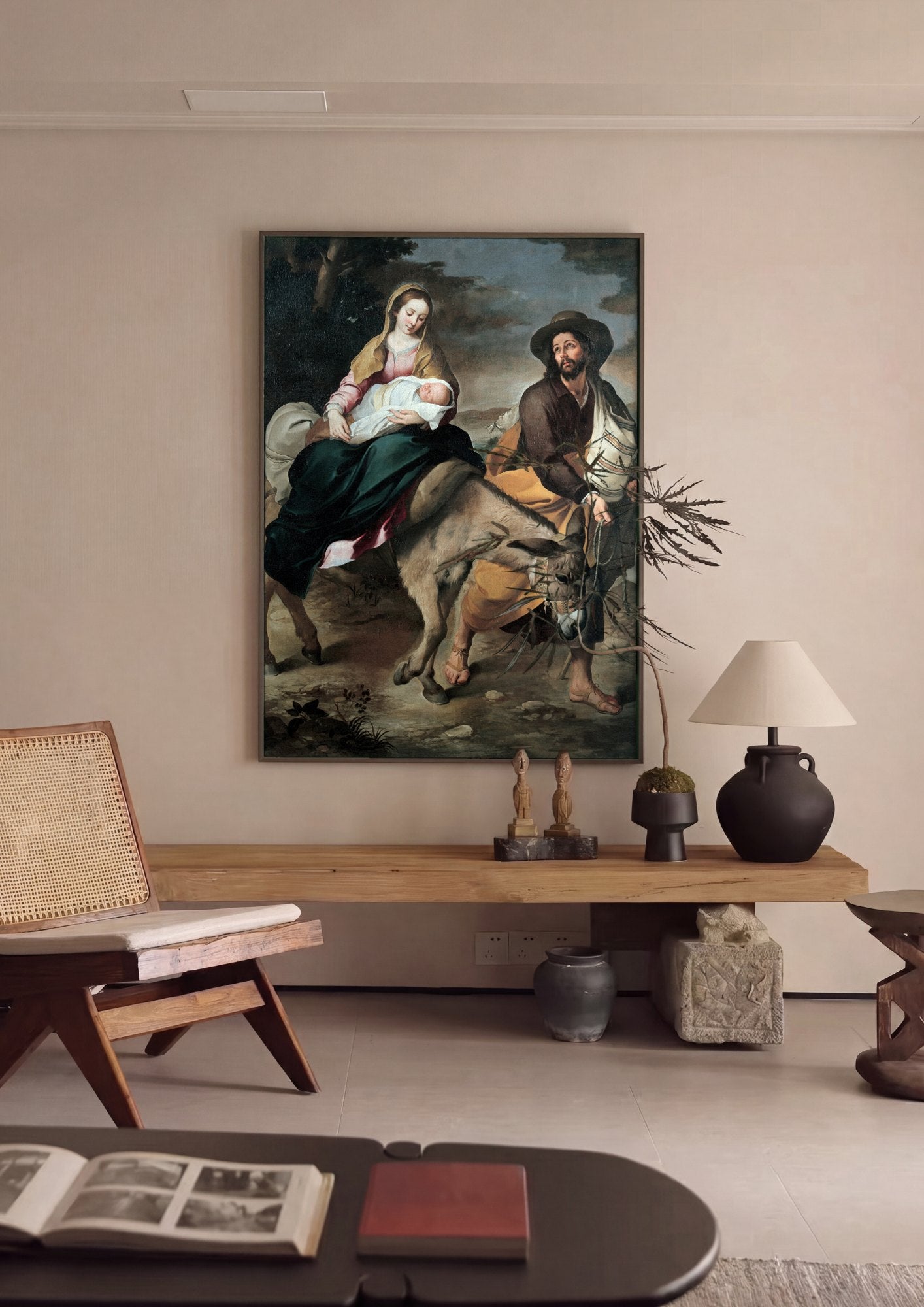Quadro Decorativo A Fuga para o Egito - Murillo | quadro emoldurado na parede