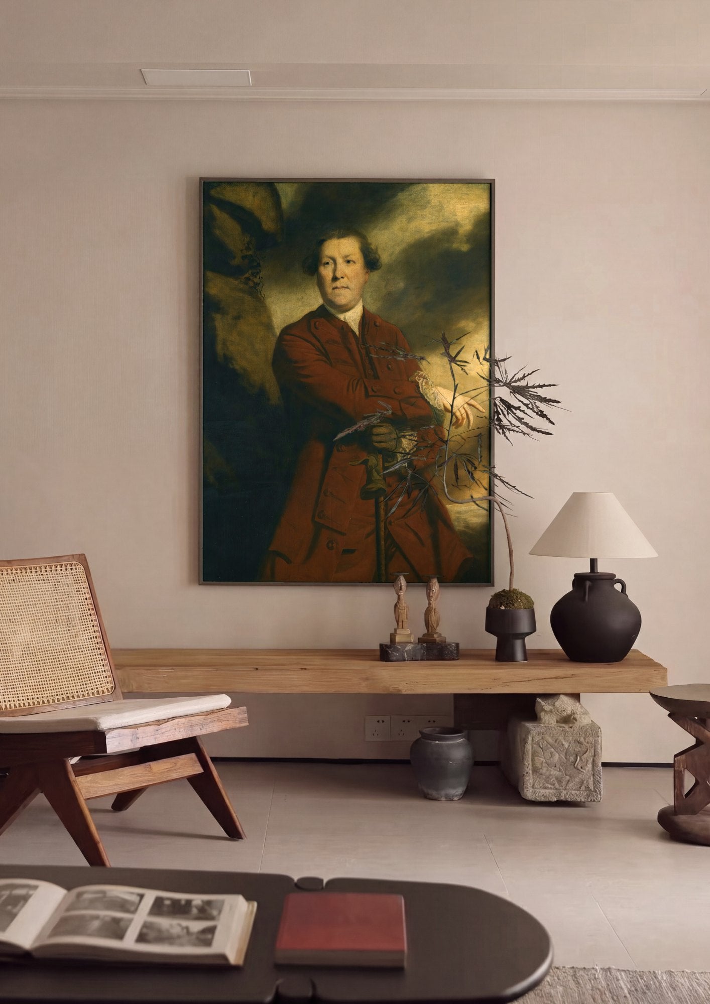 Quadro Decorativo Retrato de Homem - Joshua Reynolds | quadro emoldurado na parede