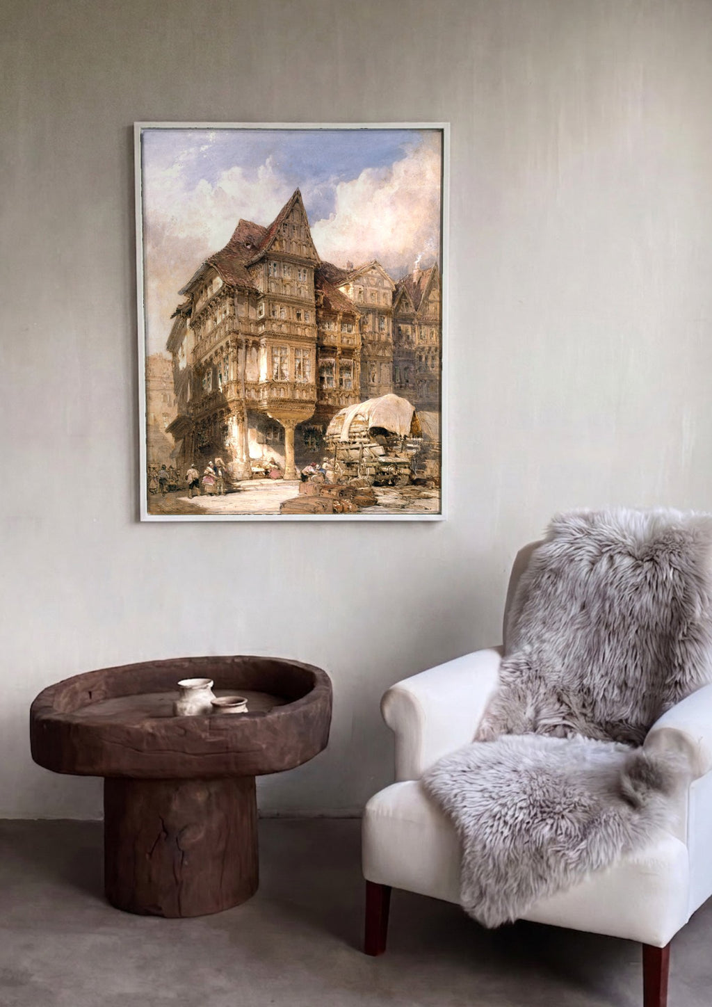 Quadro Decorativo Casas de Nuremberga - Dürer | quadro emoldurado na parede