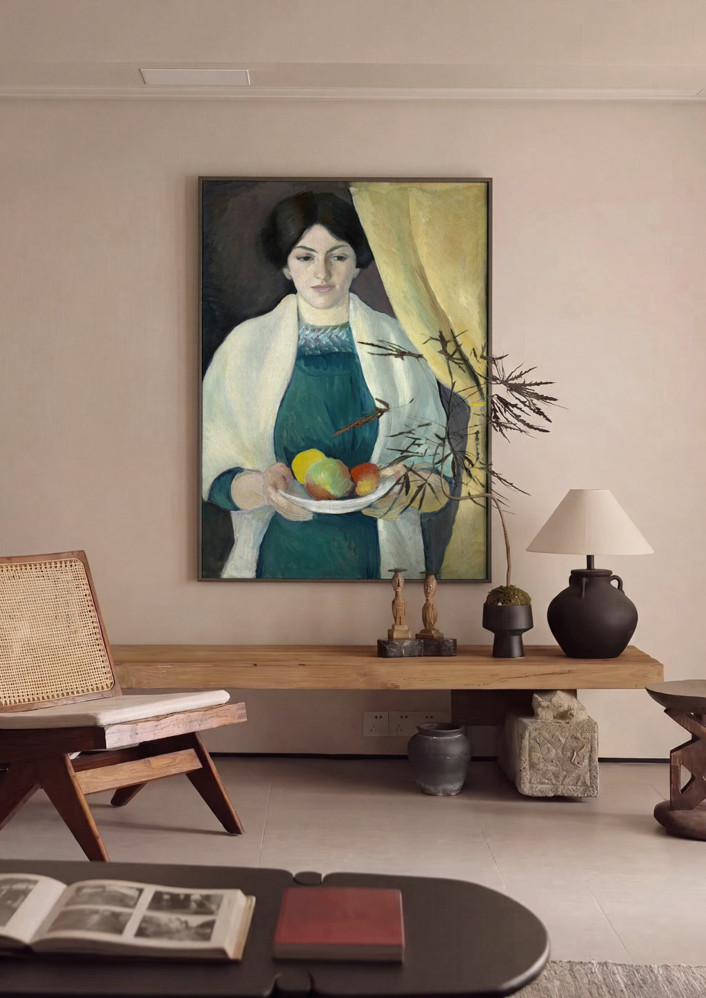 Quadro Decorativo A Mulher com Frutas - August Macke | quadro emoldurado na parede