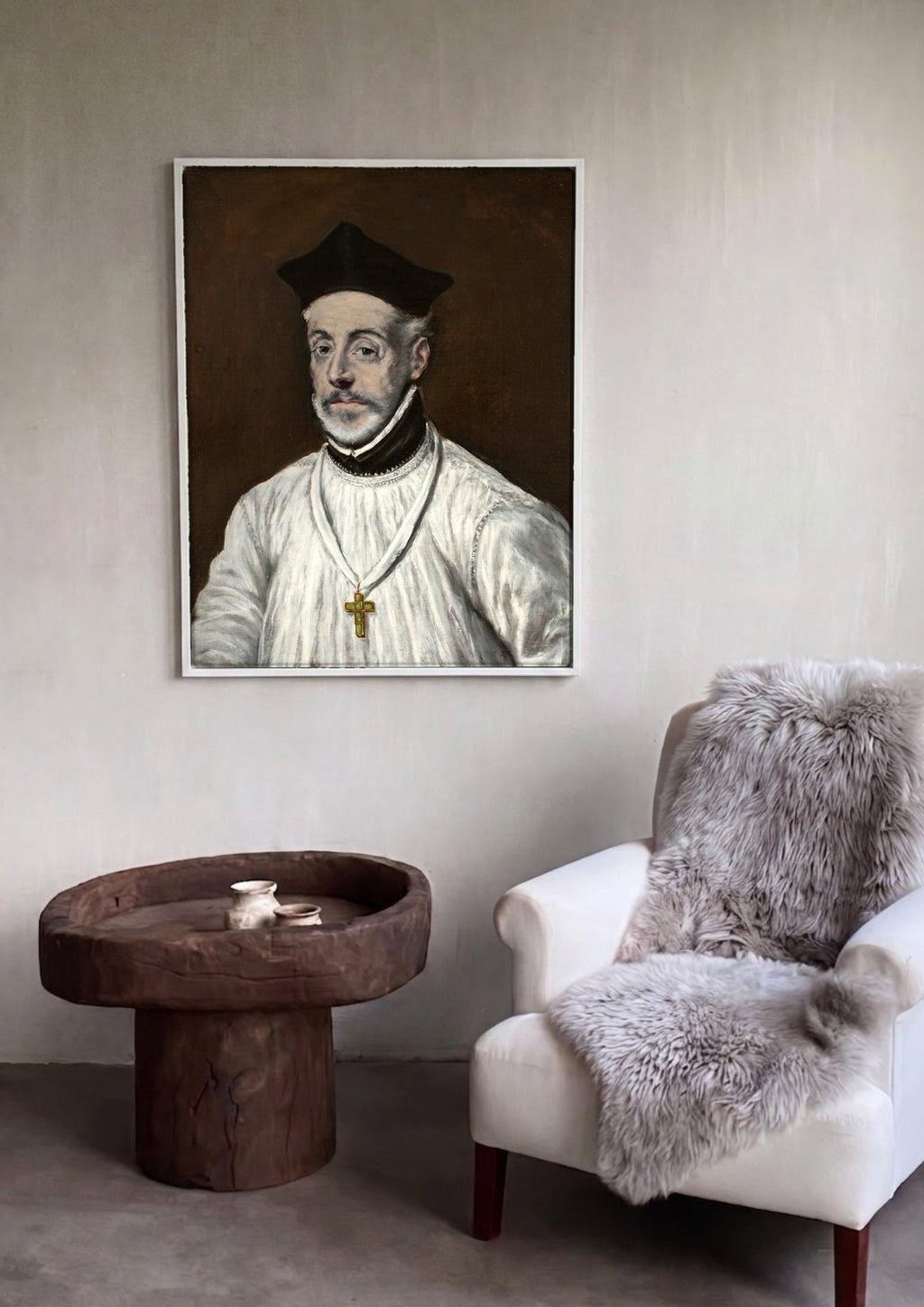 Quadro Decorativo Retrato de Cardeal (ou Homem) - El Greco | quadro emoldurado na parede