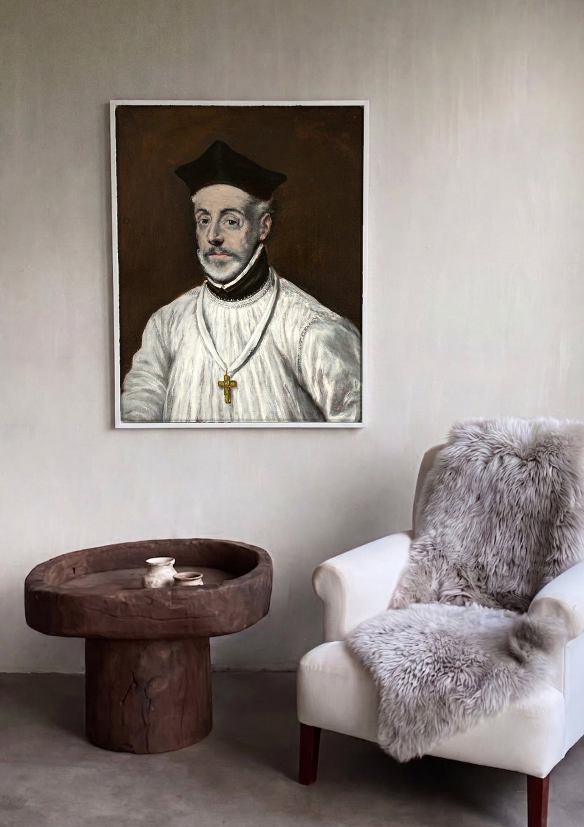 Quadro Decorativo Retrato de Cardeal (ou Homem) - El Greco | quadro emoldurado na parede