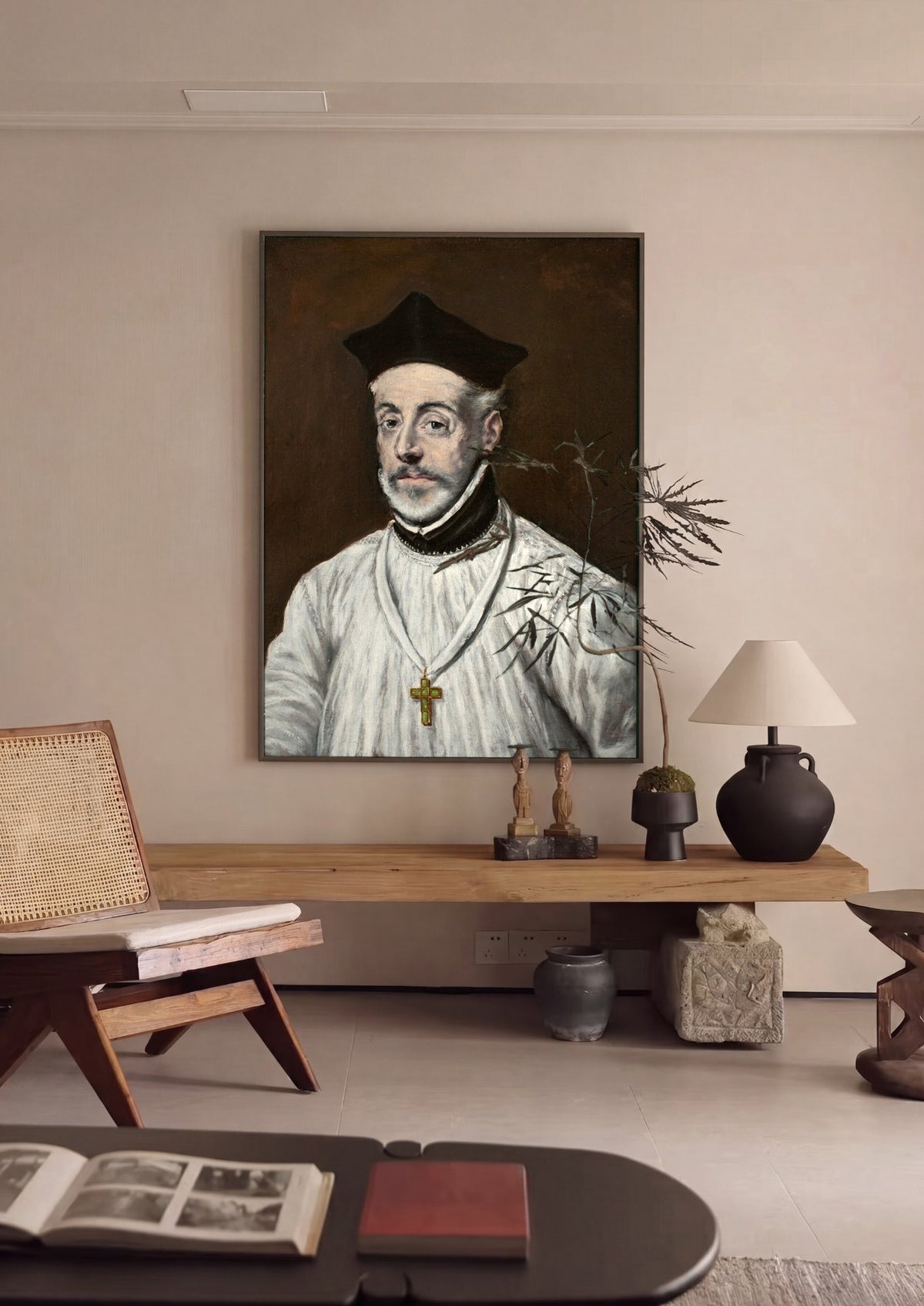 Quadro Decorativo Retrato de Cardeal (ou Homem) - El Greco | quadro emoldurado na parede