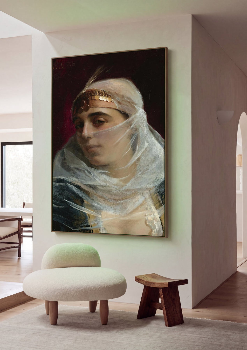 Quadro Decorativo A Mulher Oriental (ou A Moça Velada) - Ralli em ambiente decorado