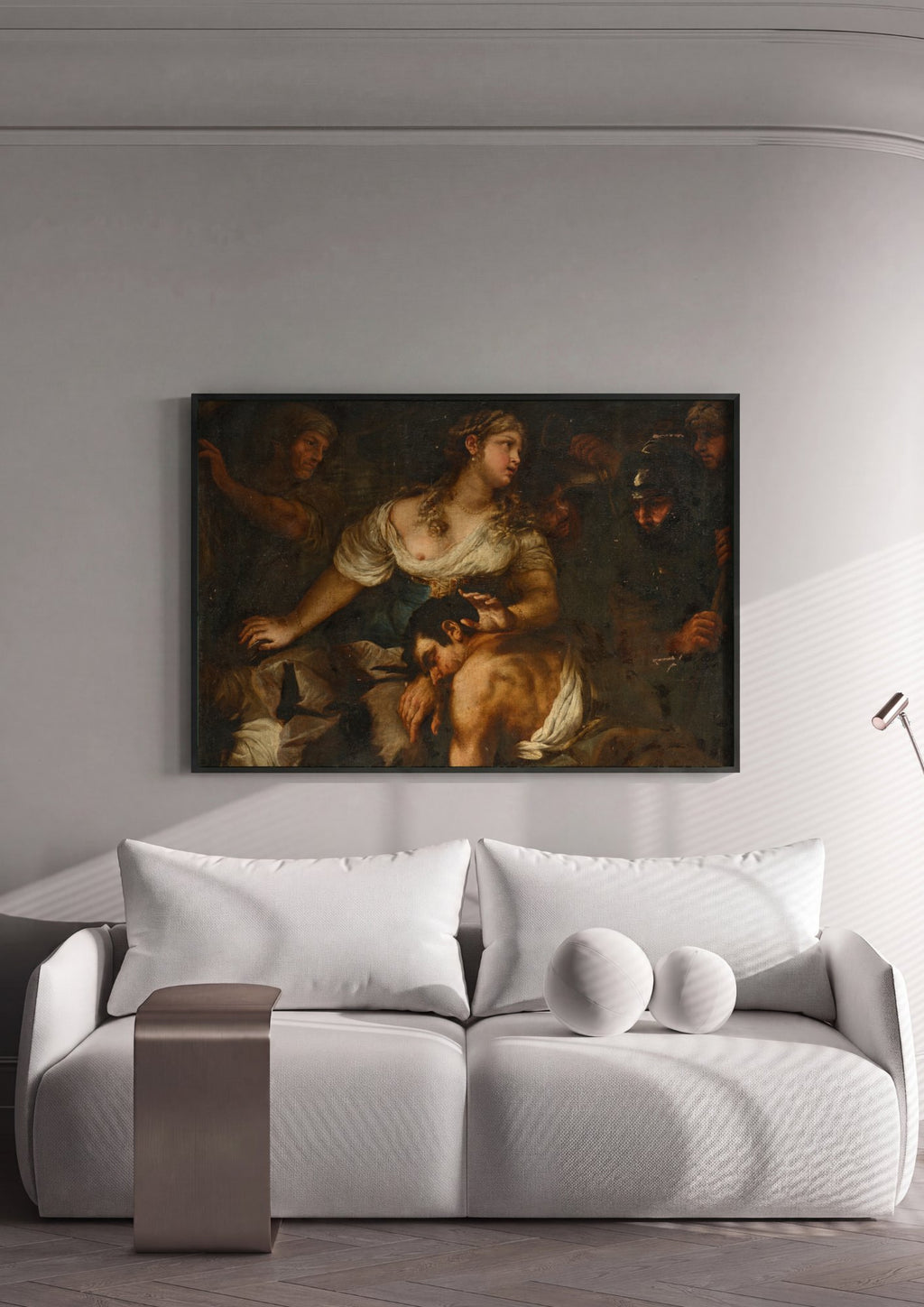 Quadro Decorativo Sansão e Dalila (atribuído) - Luca Giordano | quadro emoldurado na parede