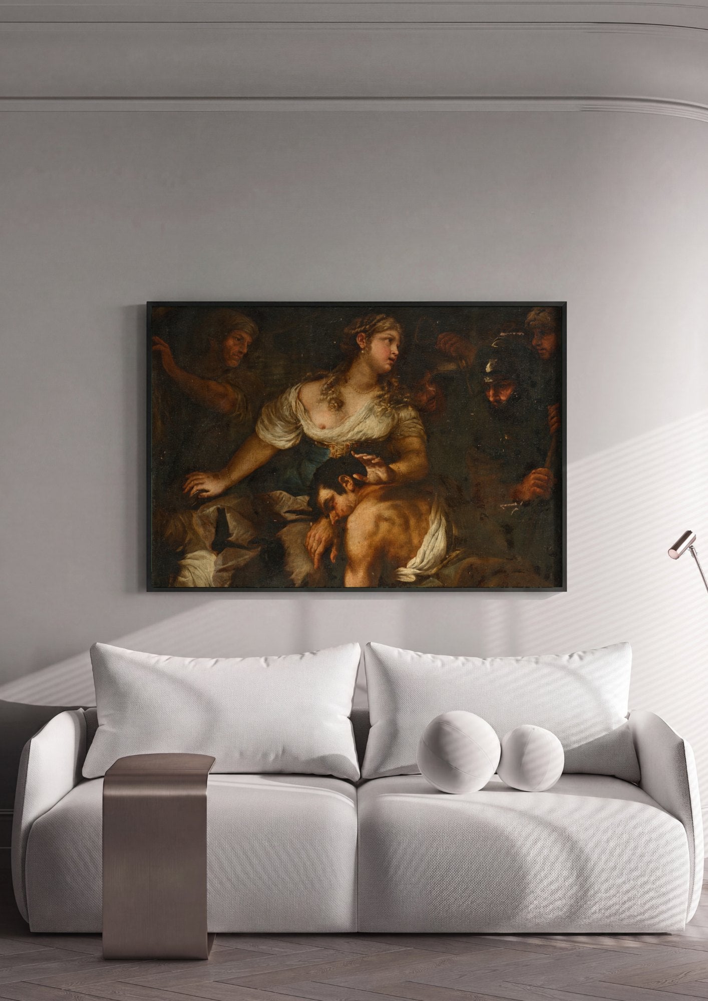 Quadro Decorativo Sansão e Dalila (atribuído) - Luca Giordano | quadro emoldurado na parede