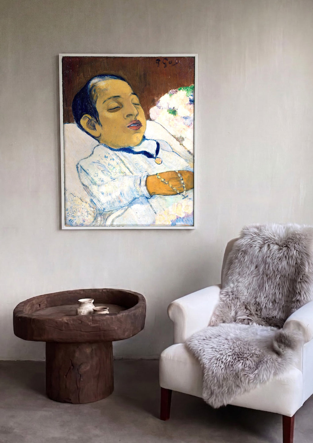 Quadro Decorativo Criança Adormecida - Paul Gauguin | quadro emoldurado na parede