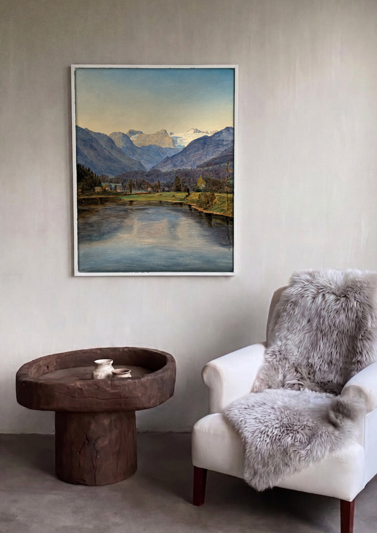 Quadro Decorativo Paisagem Alpina - Waldmüller | quadro emoldurado na parede
