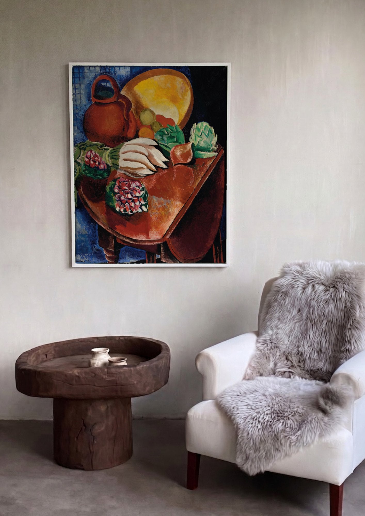 Quadro Decorativo Natureza-Morta com Frutas e Jarro - Moïse Kisling | quadro emoldurado na parede