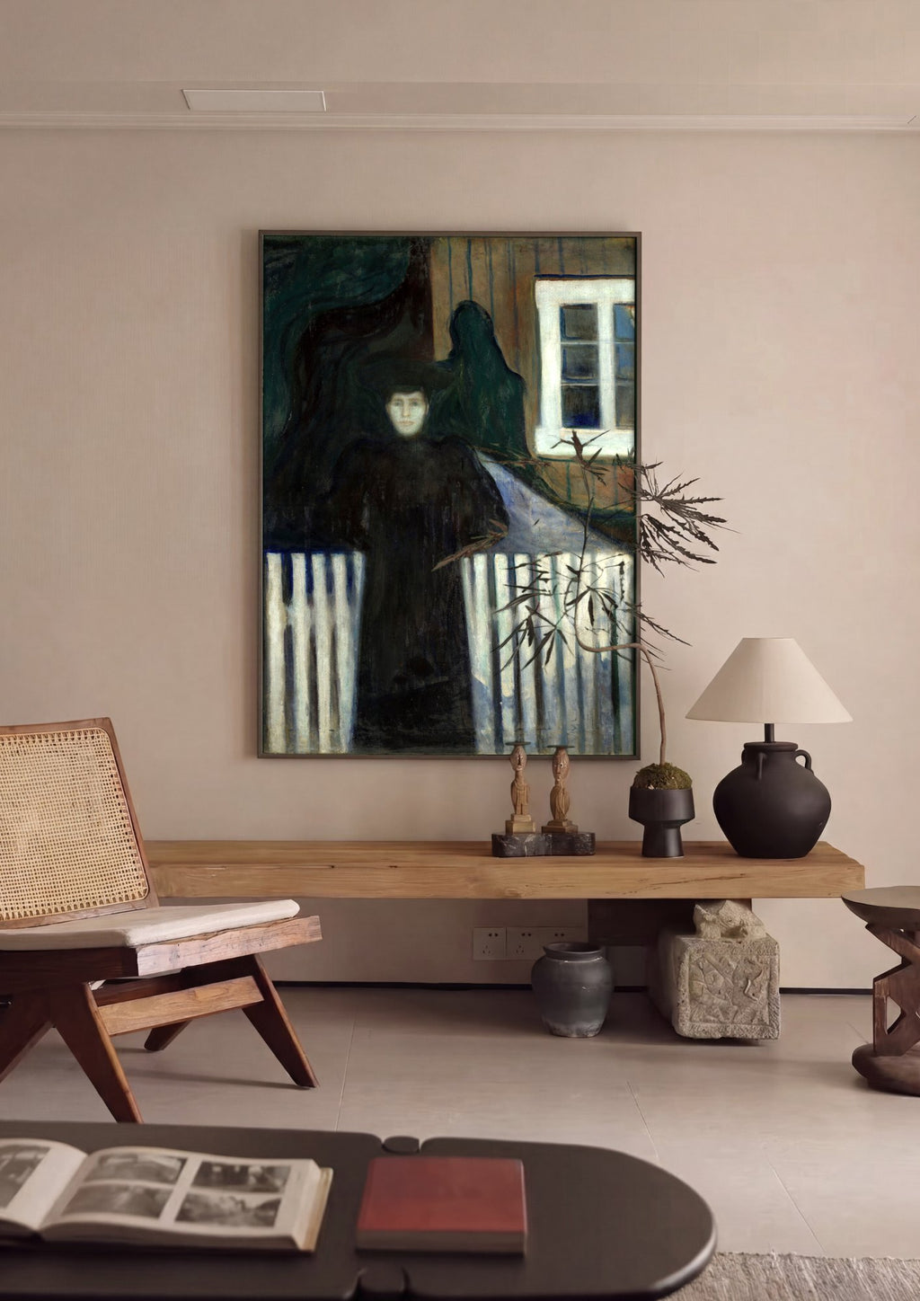 Quadro Decorativo A Dama Negra - Edvard Munch | quadro emoldurado na parede