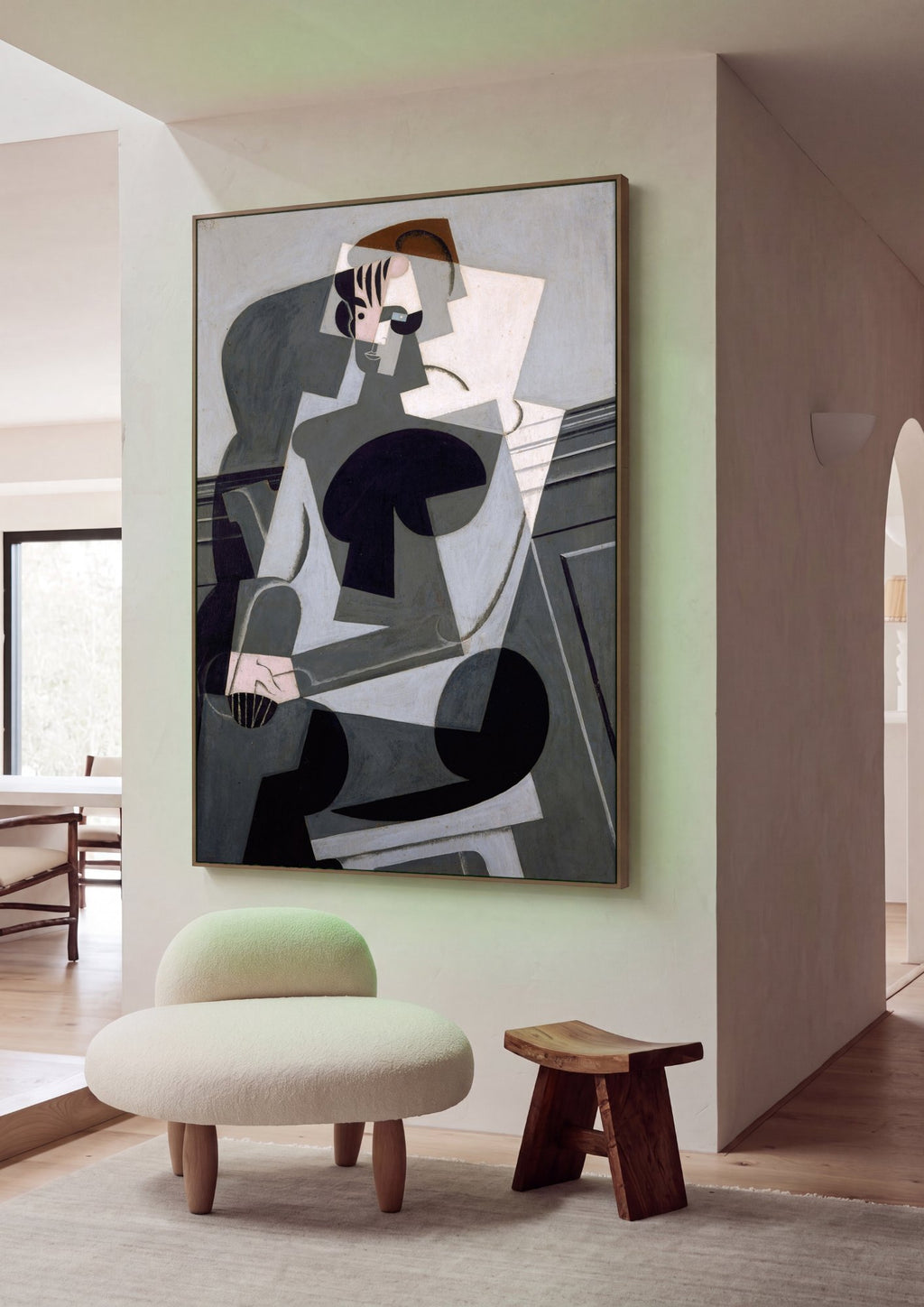 Quadro Decorativo A Mulher Sentada - Juan Gris em ambiente decorado