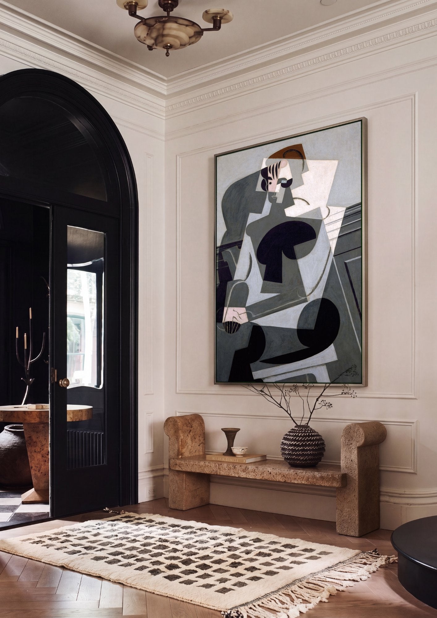 Quadro Decorativo A Mulher Sentada - Juan Gris em ambiente decorado