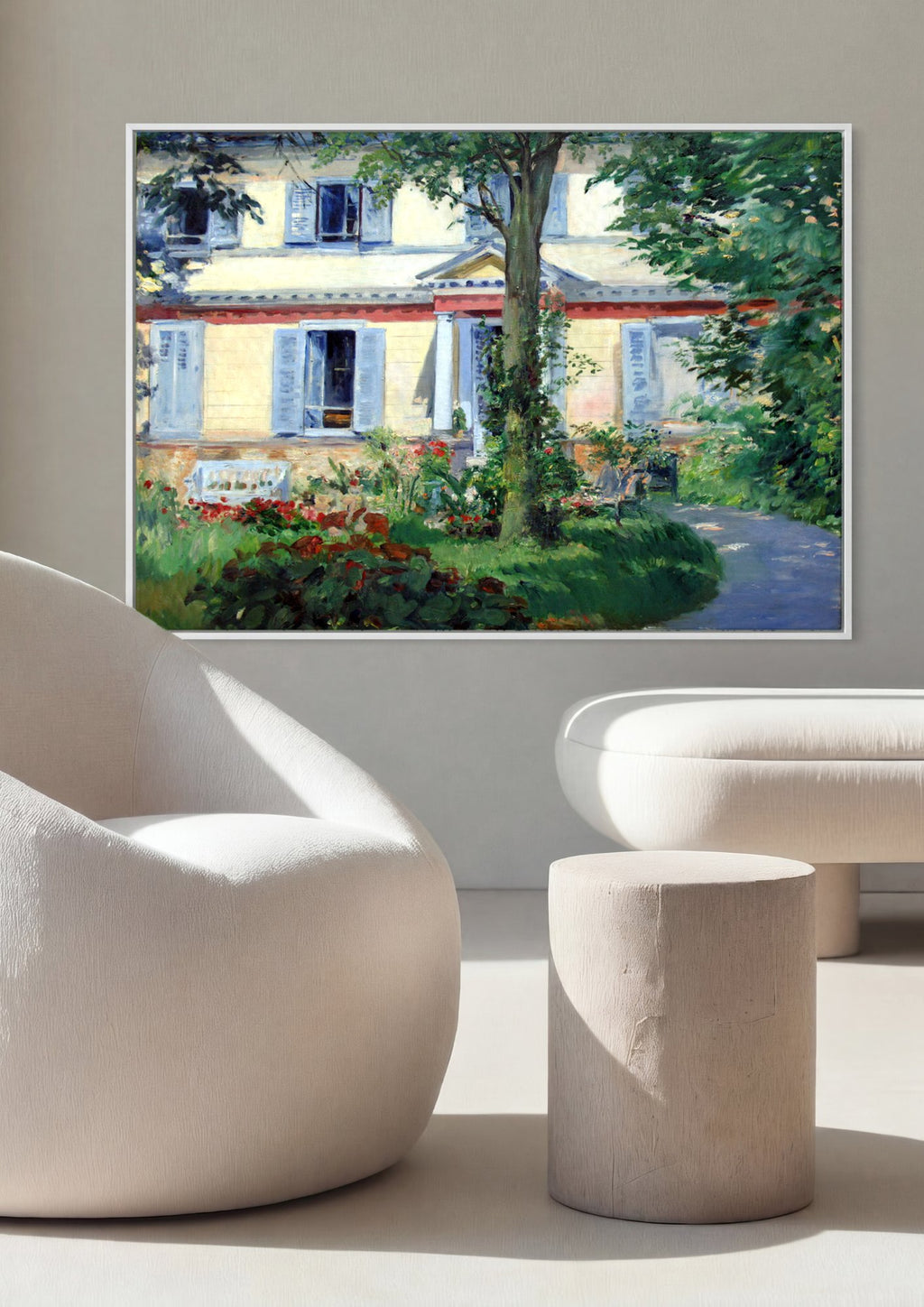 Quadro Decorativo A Casa em Rueil - Edouard Manet em ambiente decorado