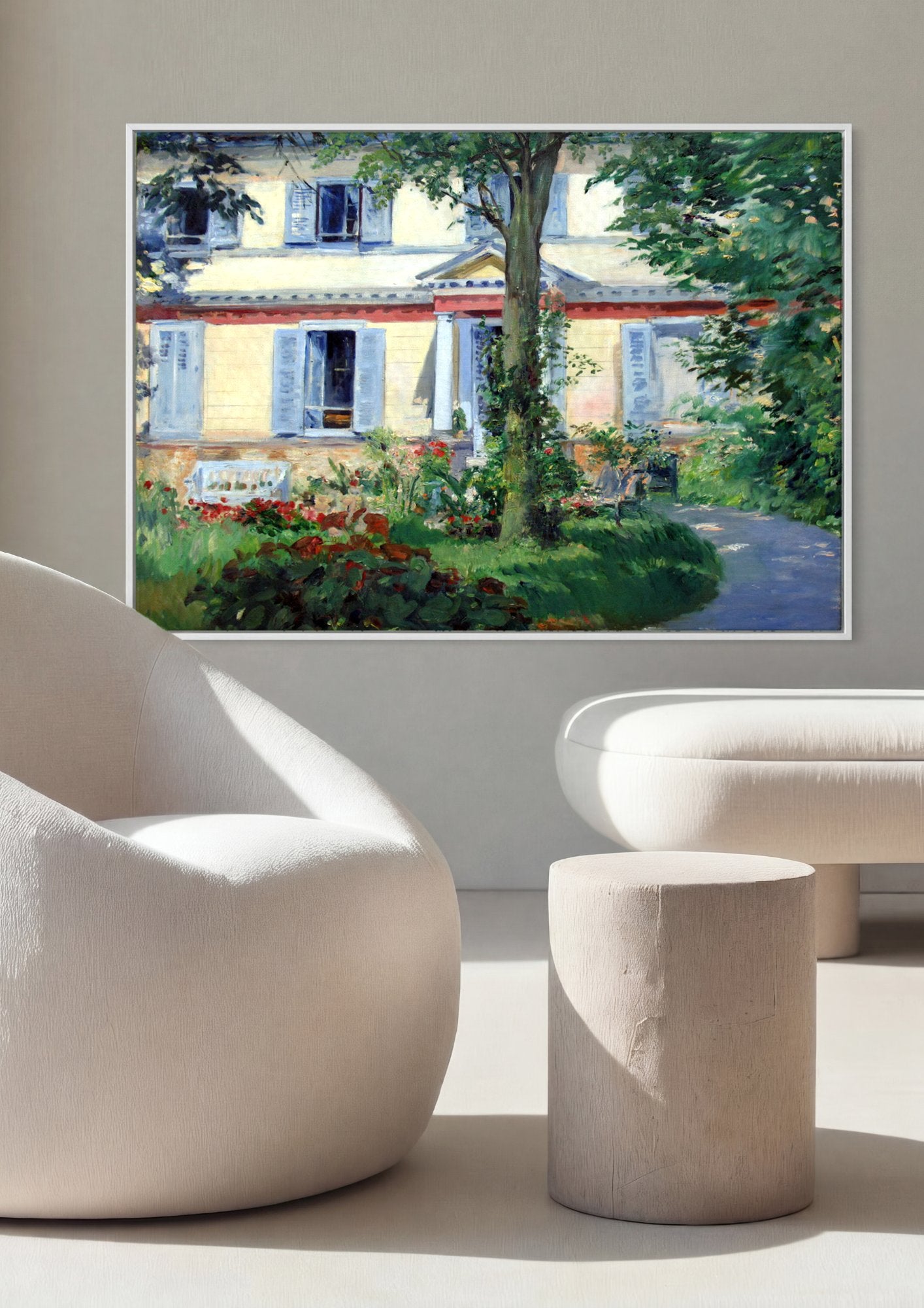 Quadro Decorativo A Casa em Rueil - Edouard Manet em ambiente decorado