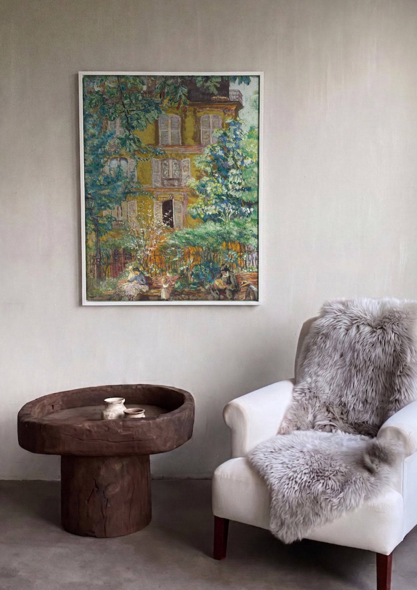Quadro Decorativo A Rua do Parque - Édouard Vuillard em ambiente decorado