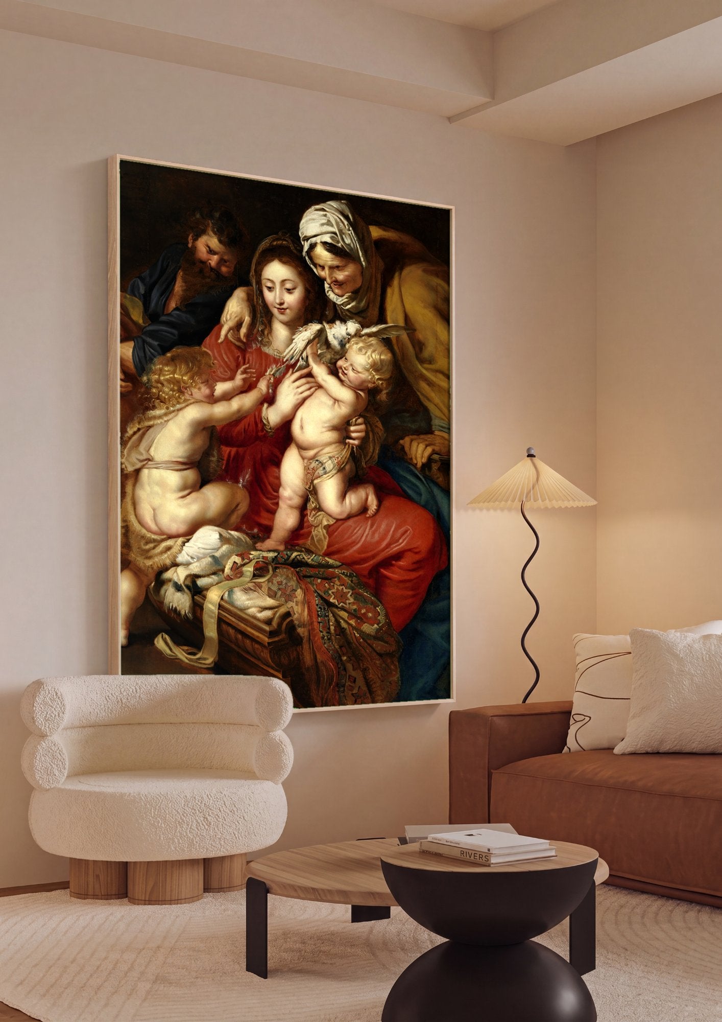 Quadro Decorativo A Sagrada Família (Rubens) - Peter Paul Rubens em ambiente decorado