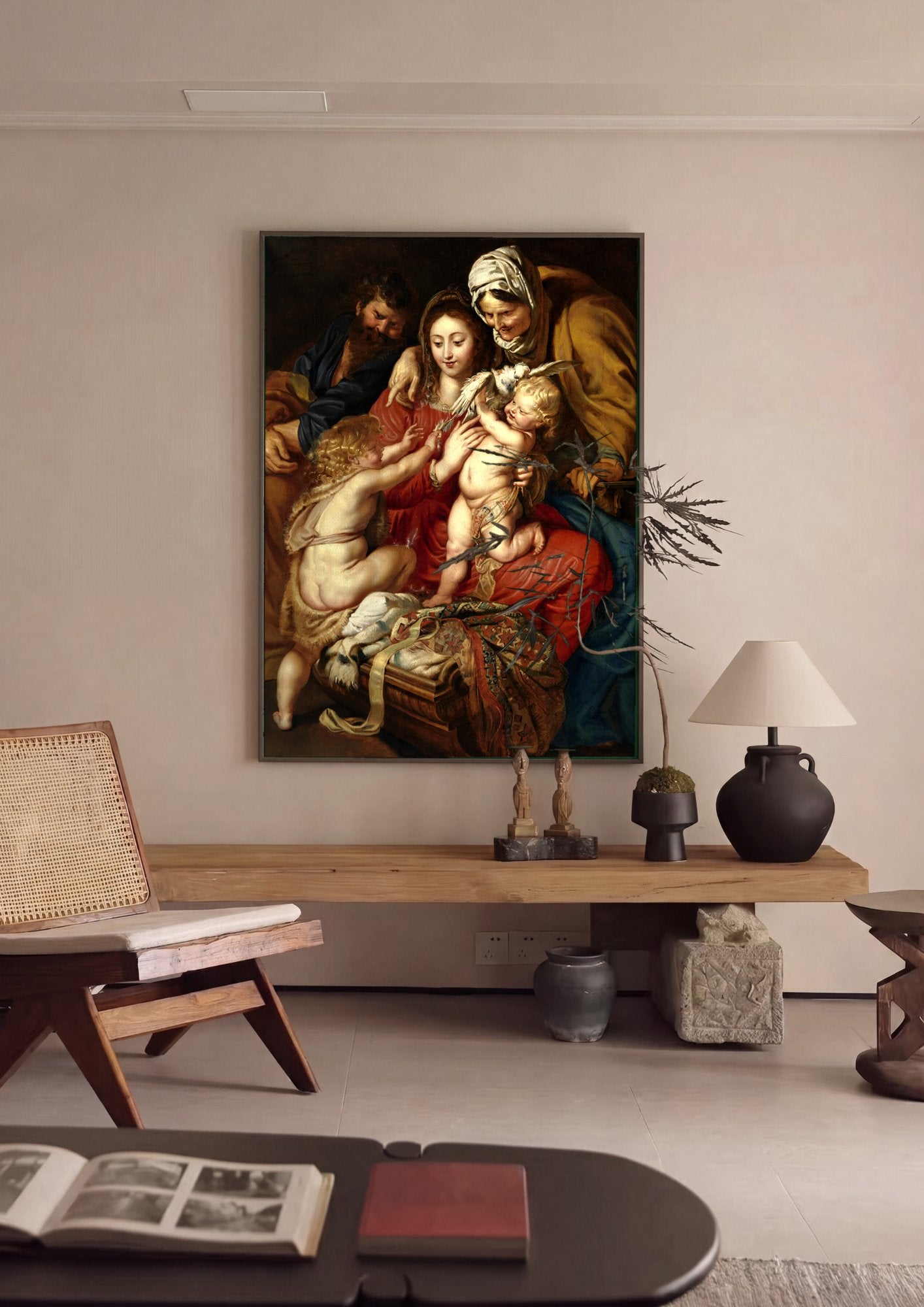 Quadro Decorativo A Sagrada Família (Rubens) - Peter Paul Rubens em ambiente decorado