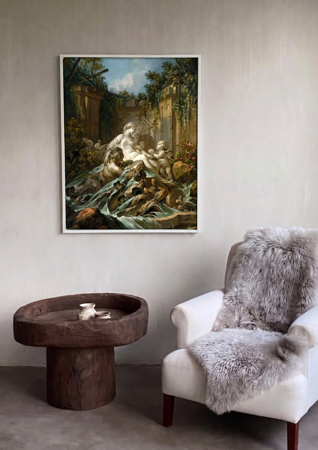 Quadro Decorativo A Fonte de Vênus - Boucher em ambiente decorado