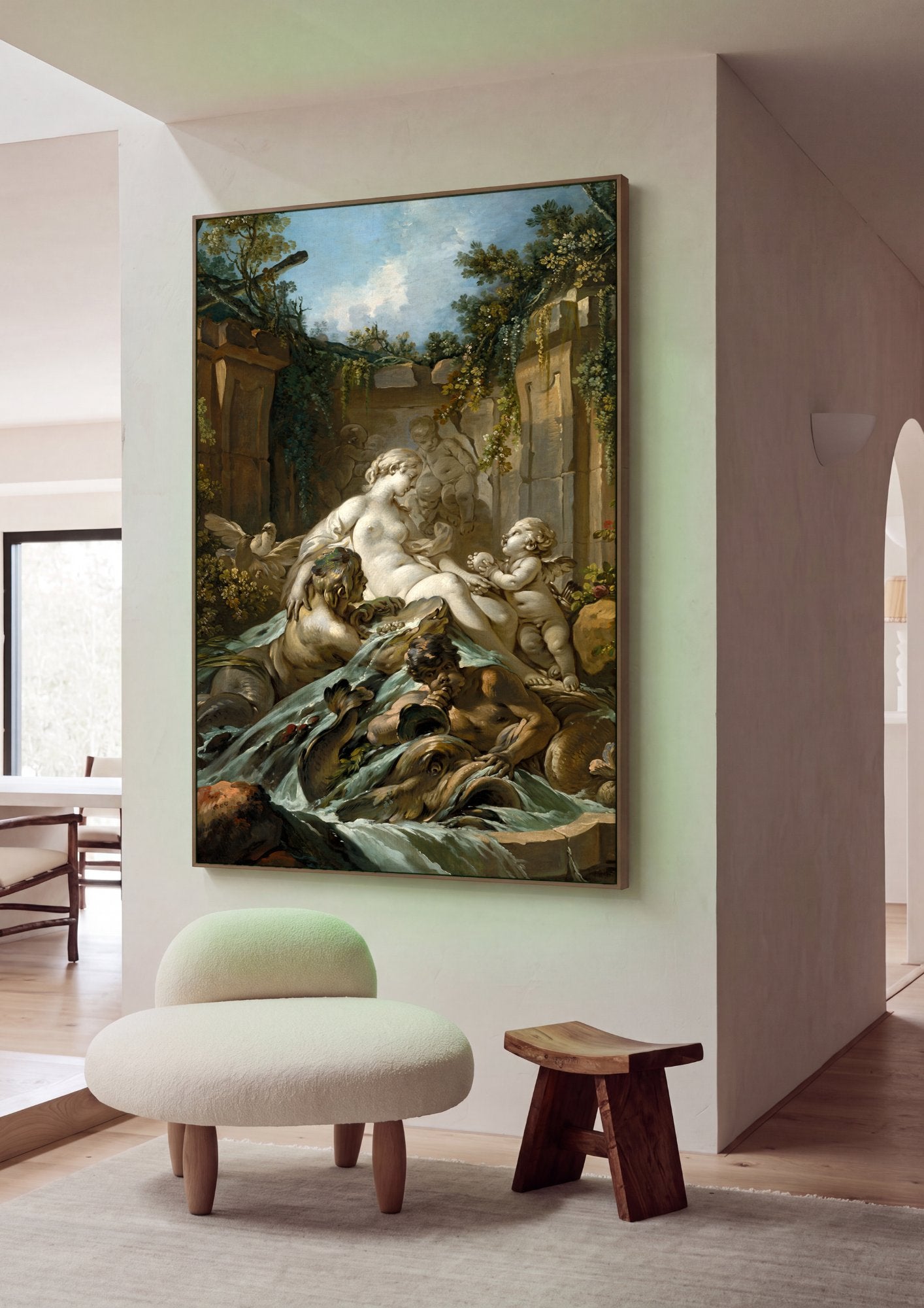 Quadro Decorativo A Fonte de Vênus - Boucher em ambiente decorado