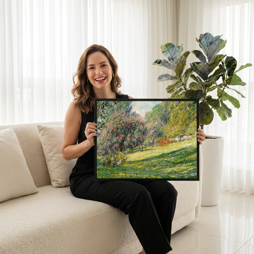 Quadro Decorativo Jardim de Monet - Claude Monet com modelo em ambiente