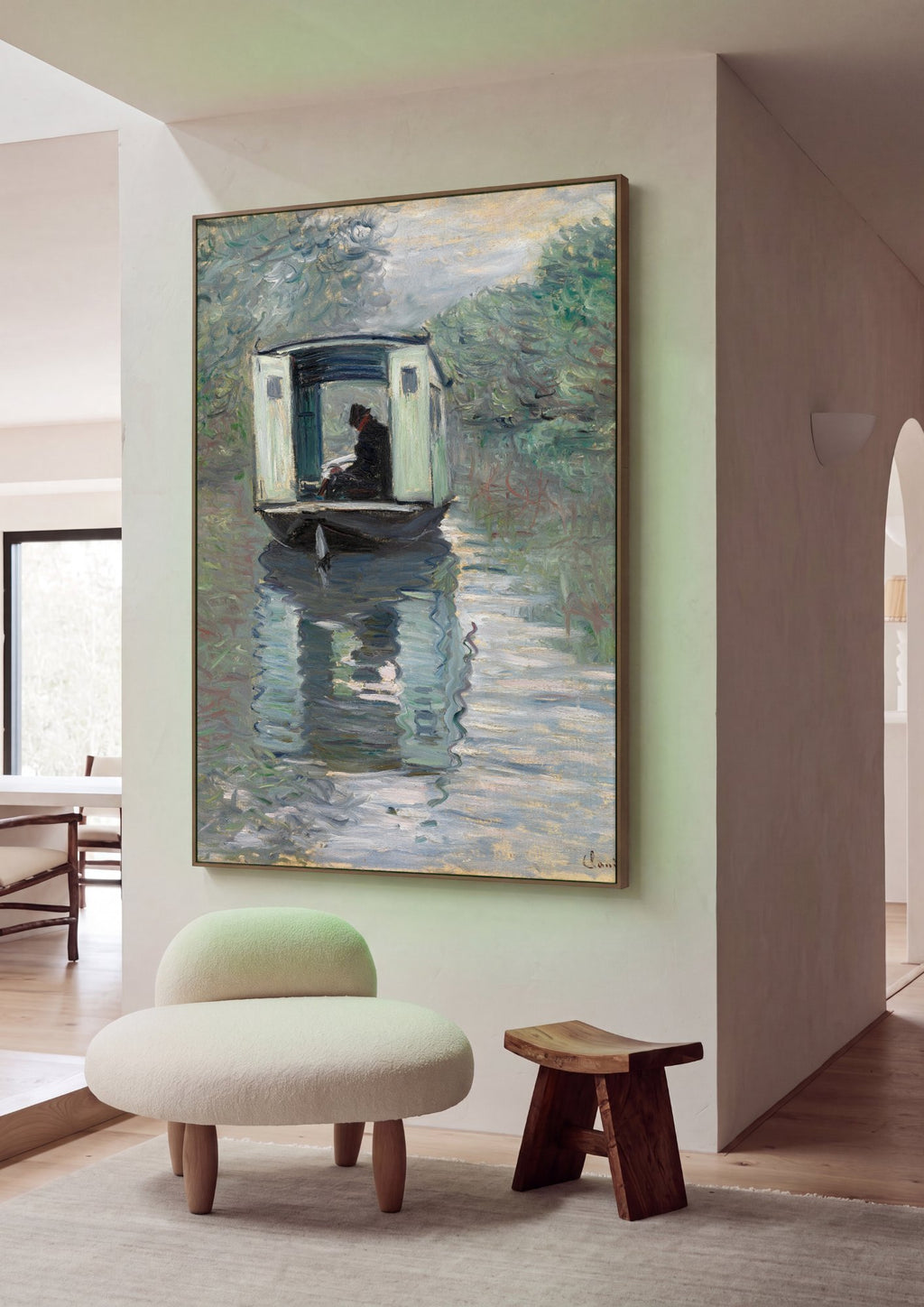 Quadro Decorativo O Atelier Barca - Claude Monet em ambiente decorado