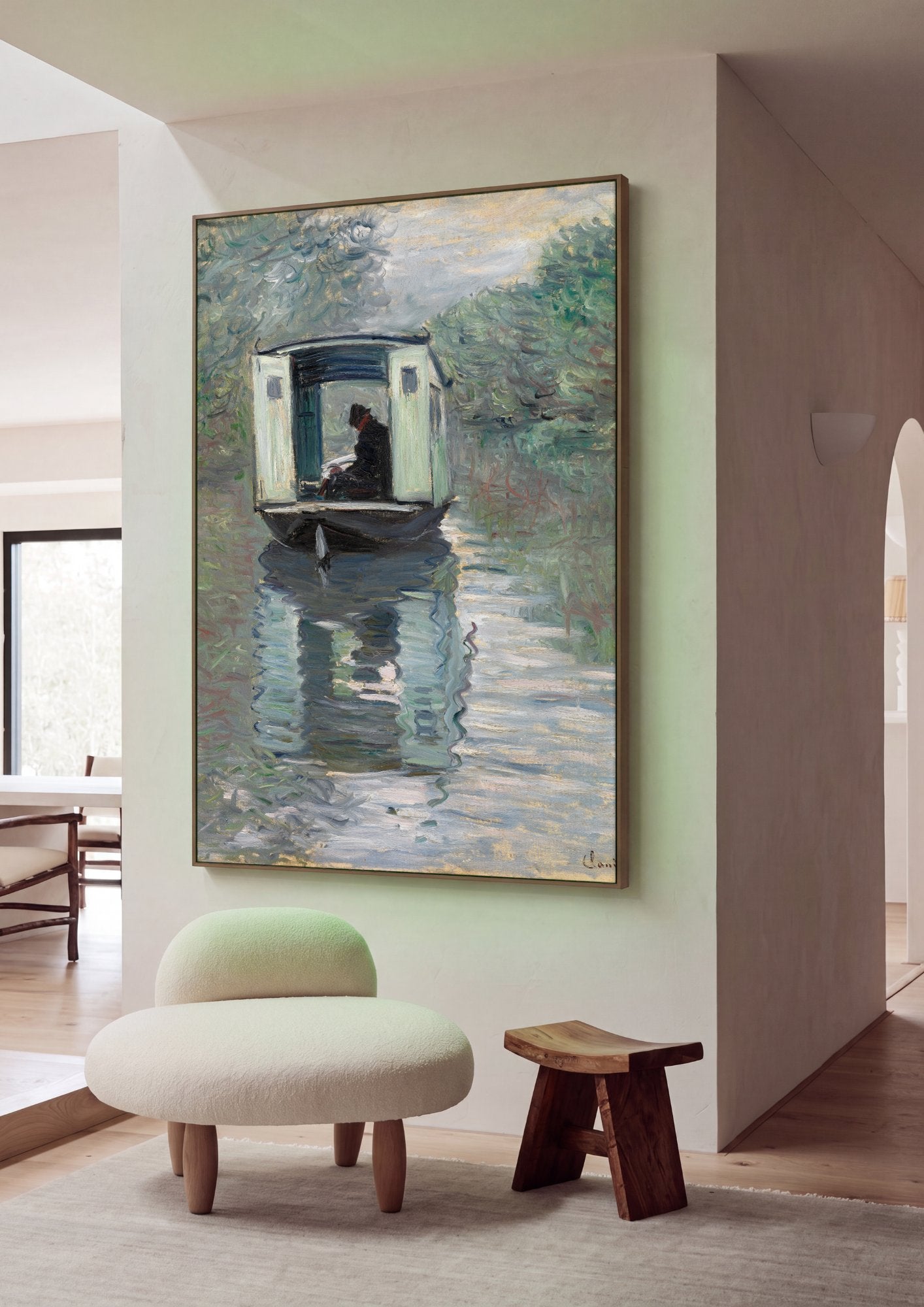 Quadro Decorativo O Atelier Barca - Claude Monet em ambiente decorado