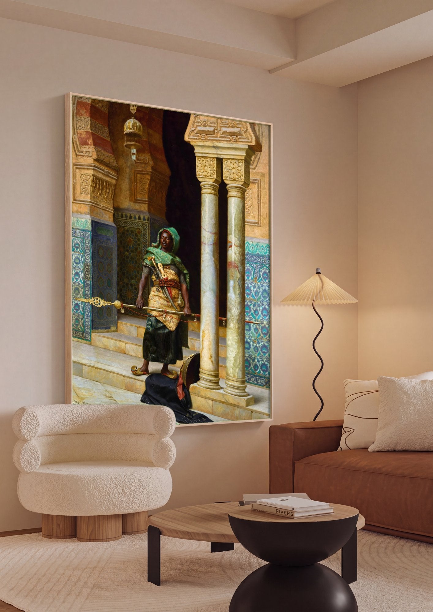 Quadro Decorativo O Guarda do Harém - Ludwig Deutsch em ambiente decorado