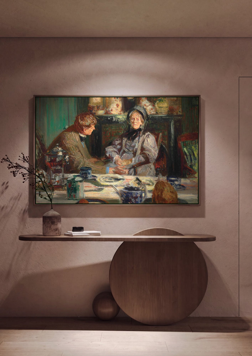 Quadro Decorativo A Hora do Chá - Jacques Émile Blanche em ambiente decorado