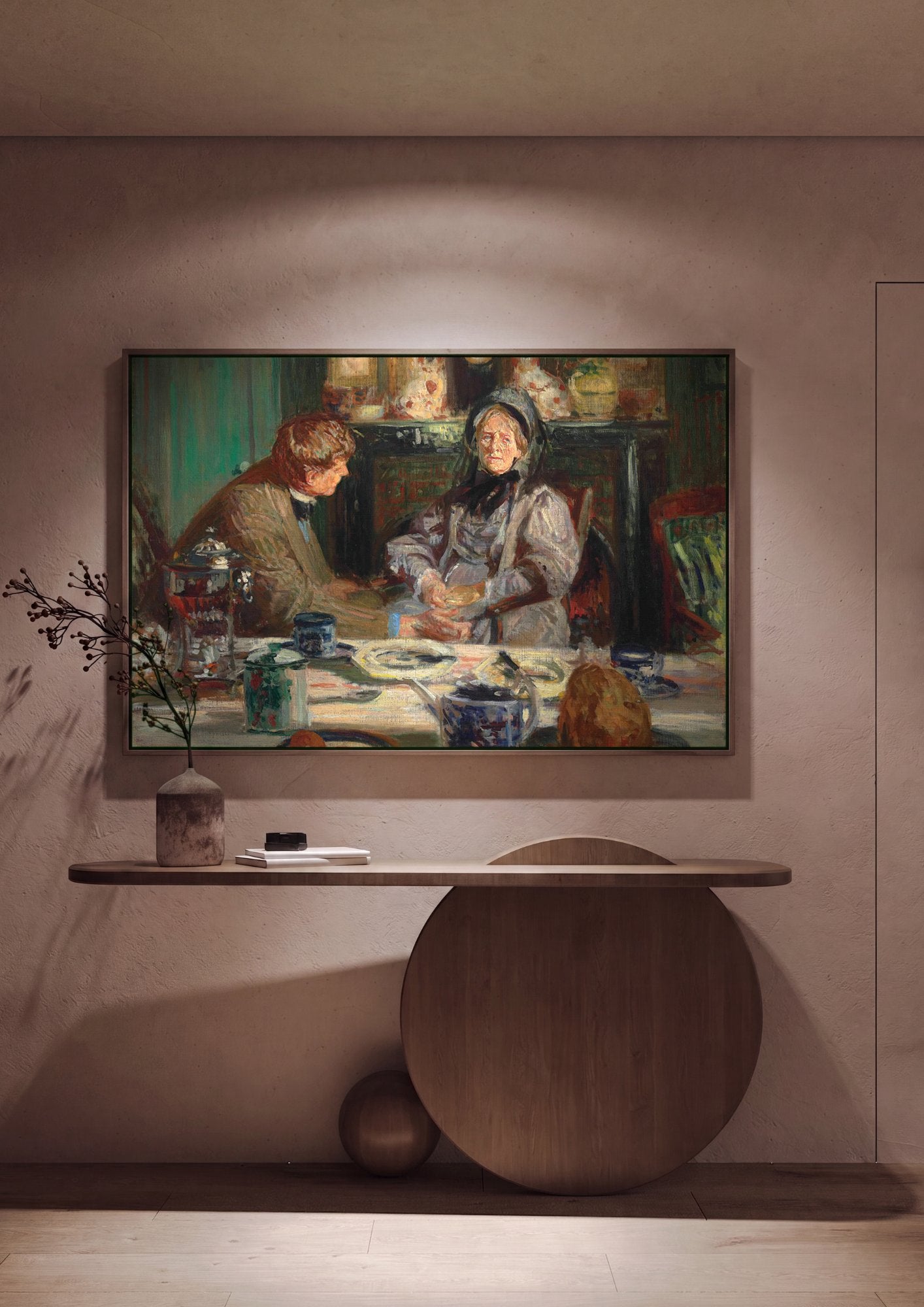 Quadro Decorativo A Hora do Chá - Jacques Émile Blanche em ambiente decorado