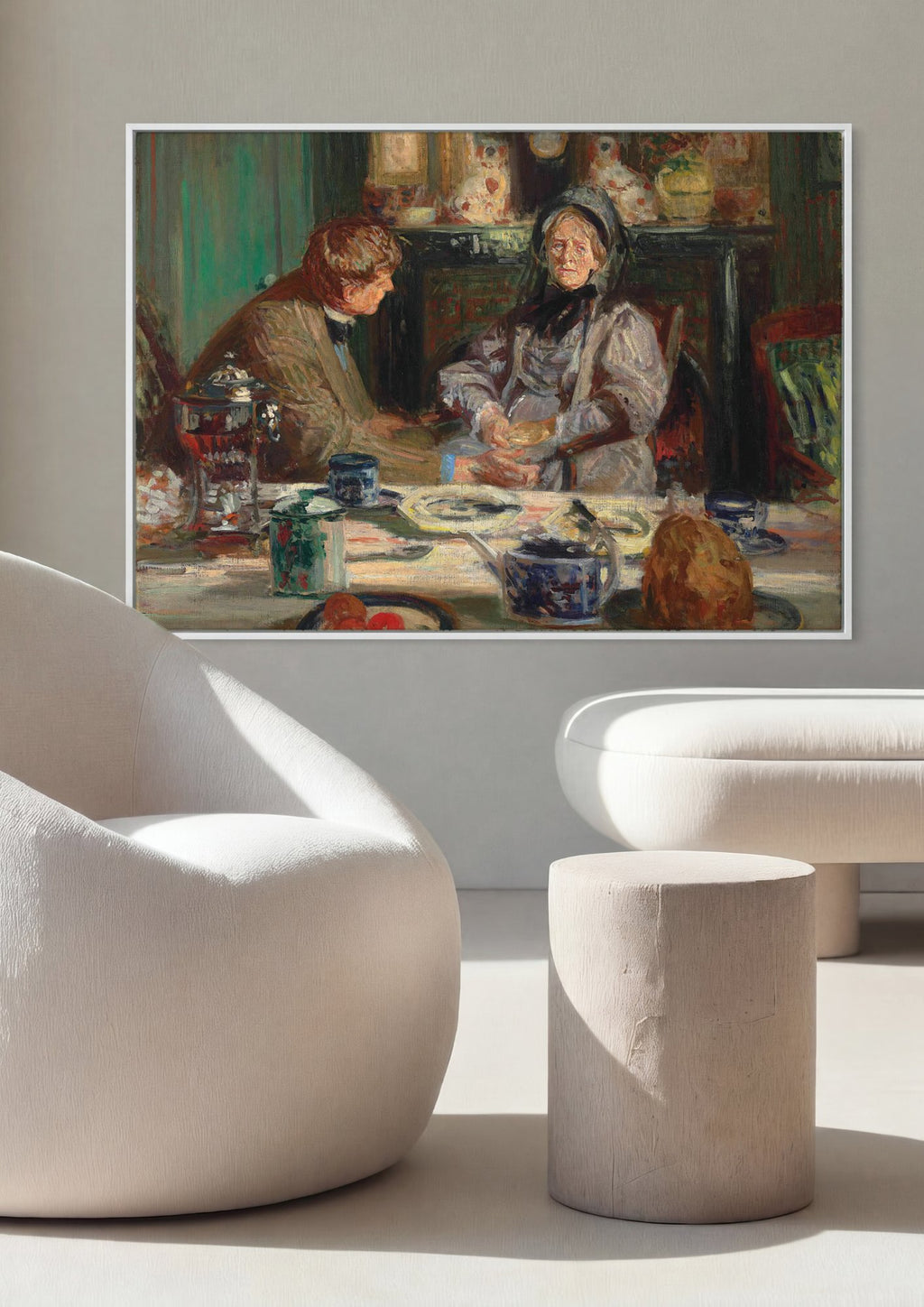 Quadro Decorativo A Hora do Chá - Jacques Émile Blanche em ambiente decorado