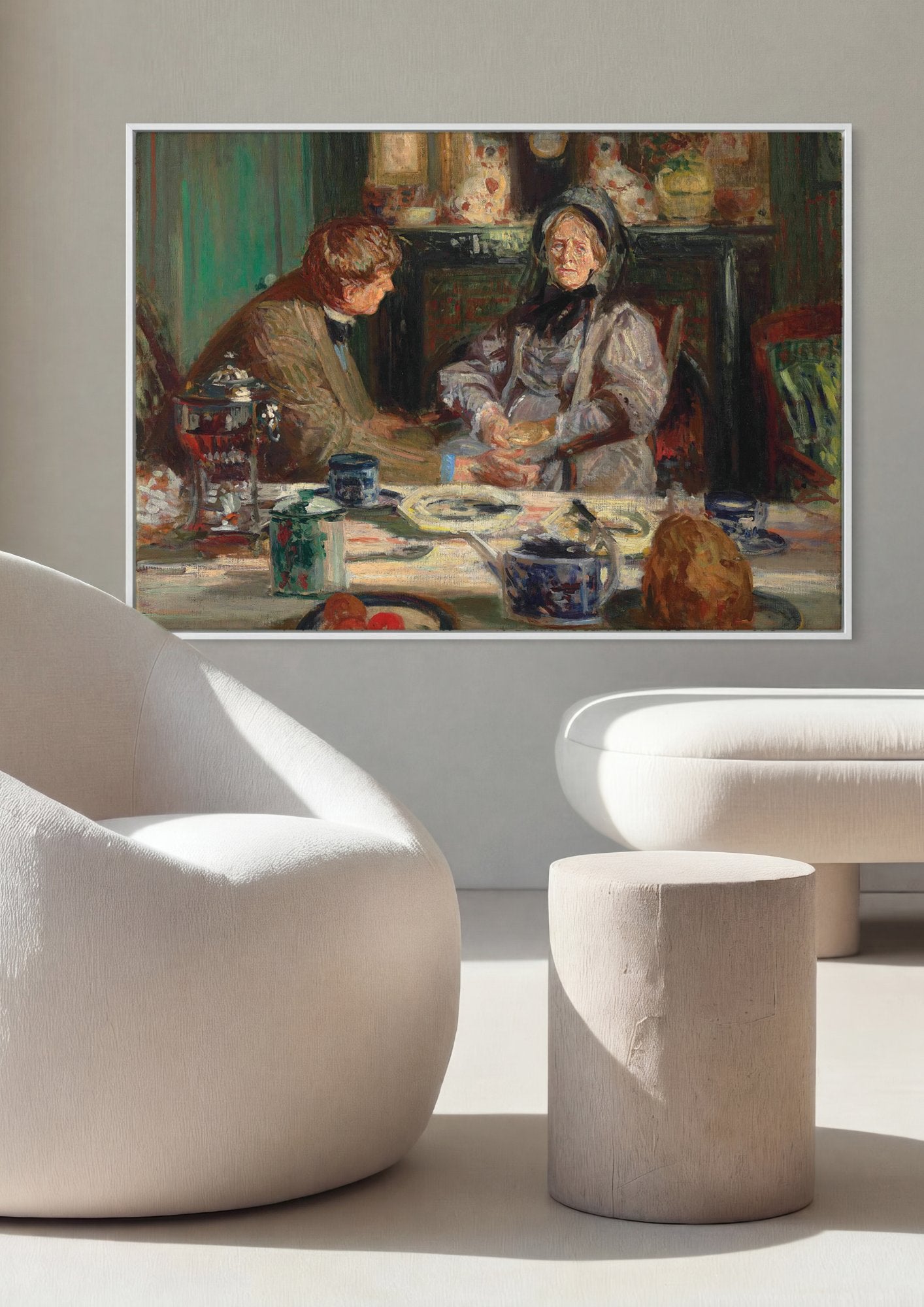 Quadro Decorativo A Hora do Chá - Jacques Émile Blanche em ambiente decorado