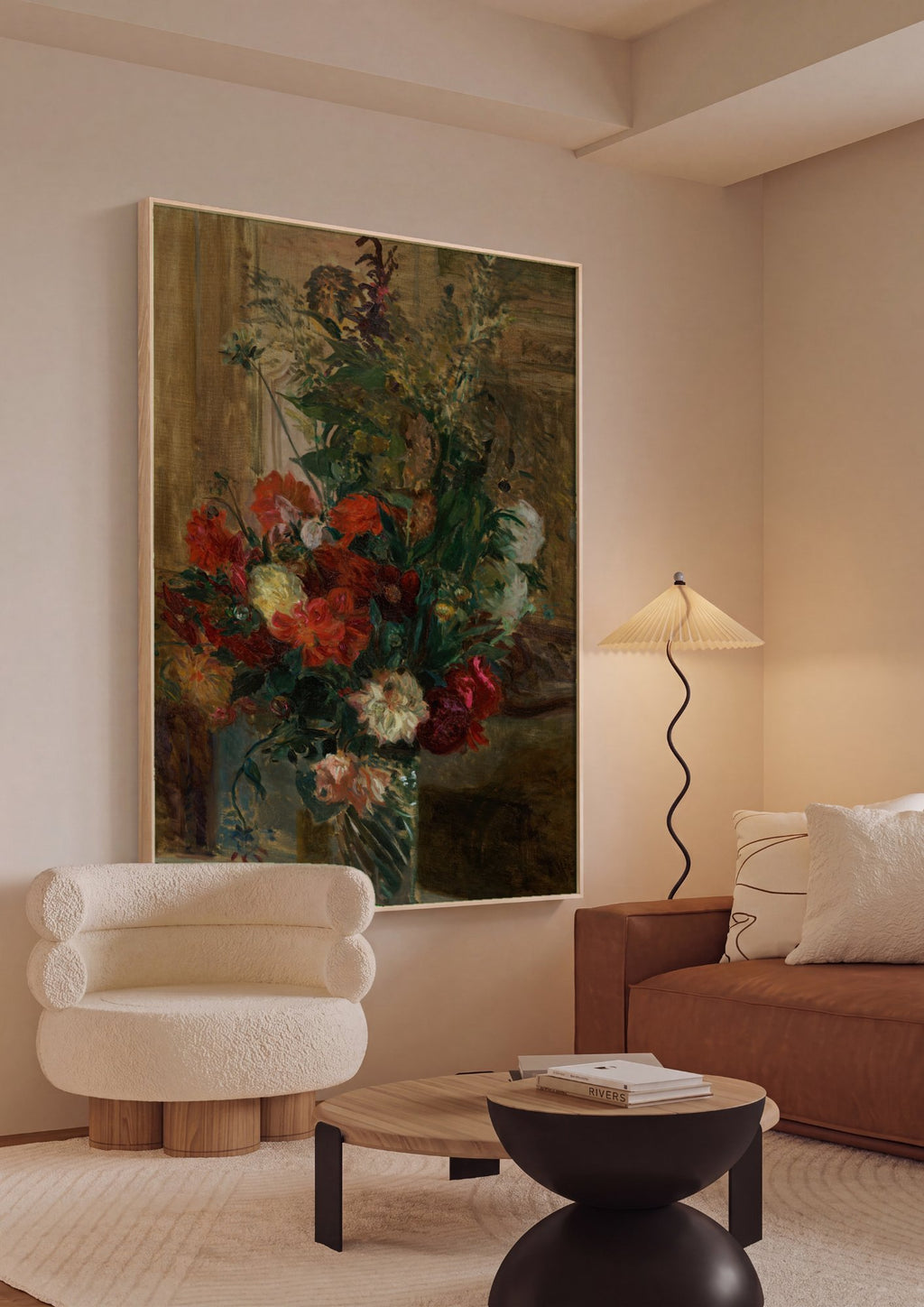 Quadro Decorativo Vaso de Flores - Jacques Émile Blanche em ambiente decorado