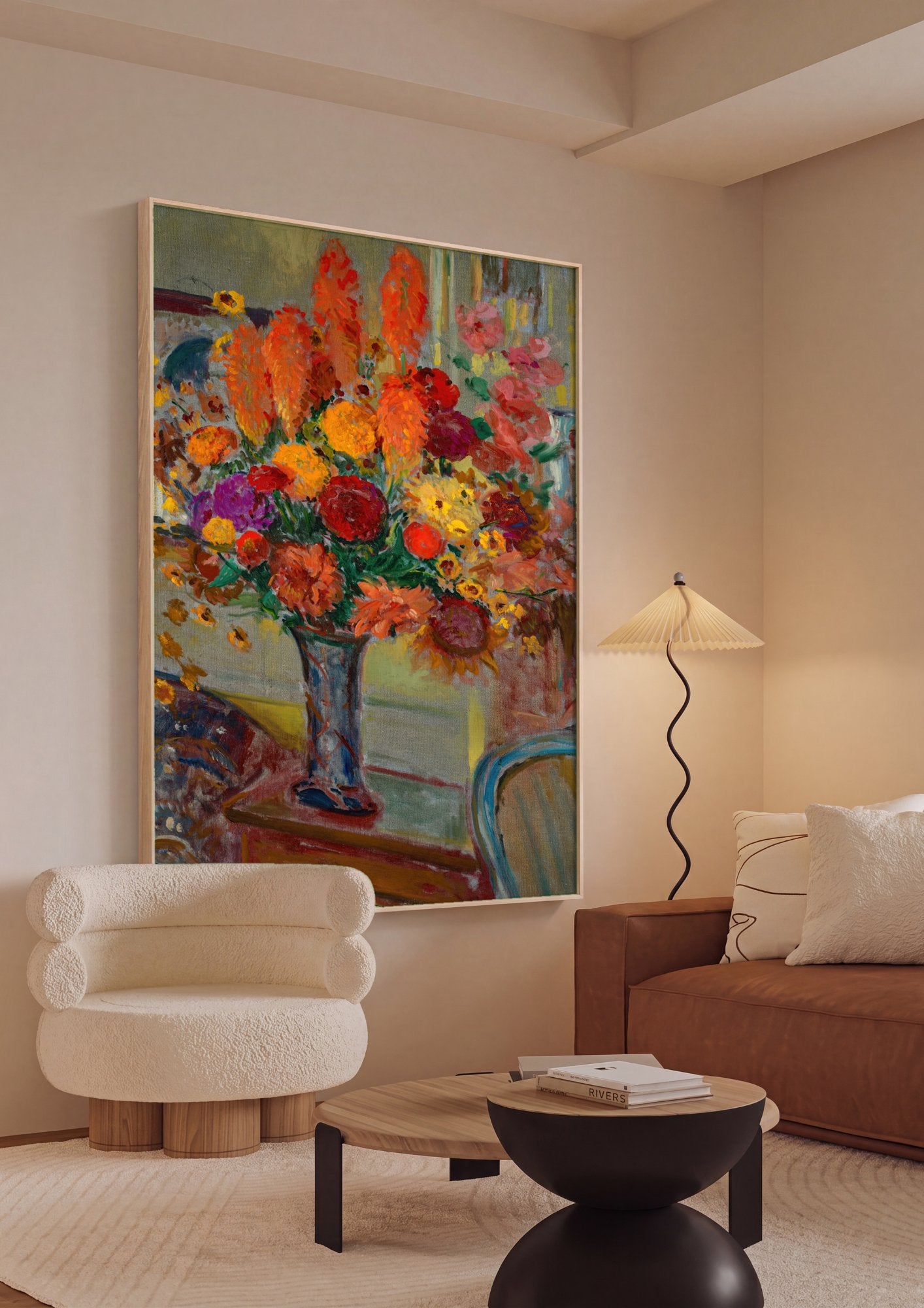Quadro Decorativo Vaso de Flores - Jacques Émile Blanche em ambiente decorado