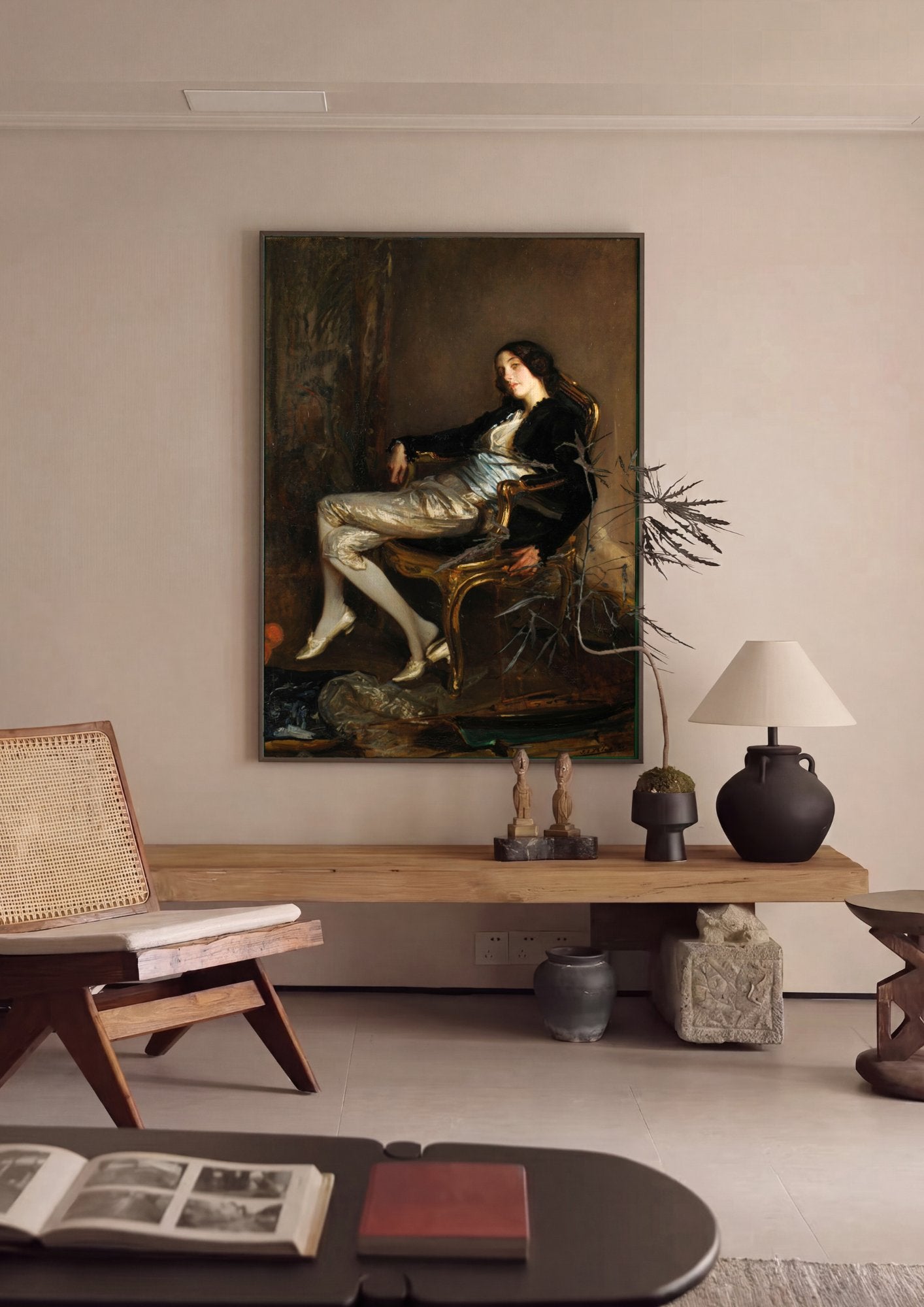Quadro Decorativo A Dama de Ouro - Jacques Émile Blanche em ambiente decorado