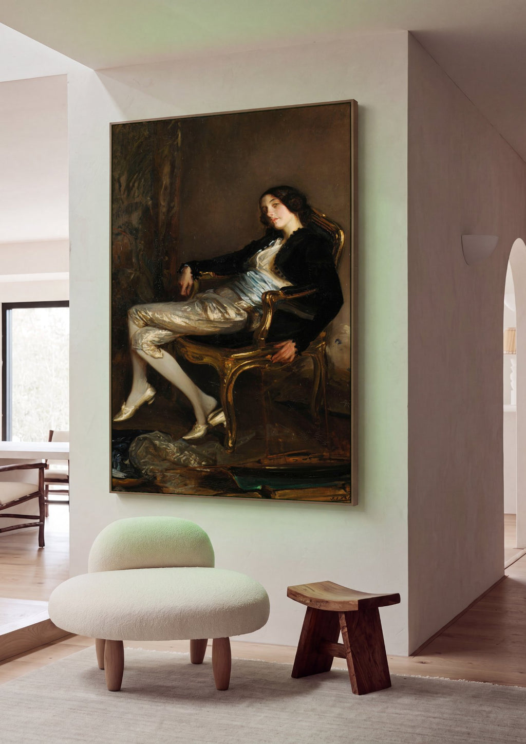Quadro Decorativo A Dama de Ouro - Jacques Émile Blanche em ambiente decorado