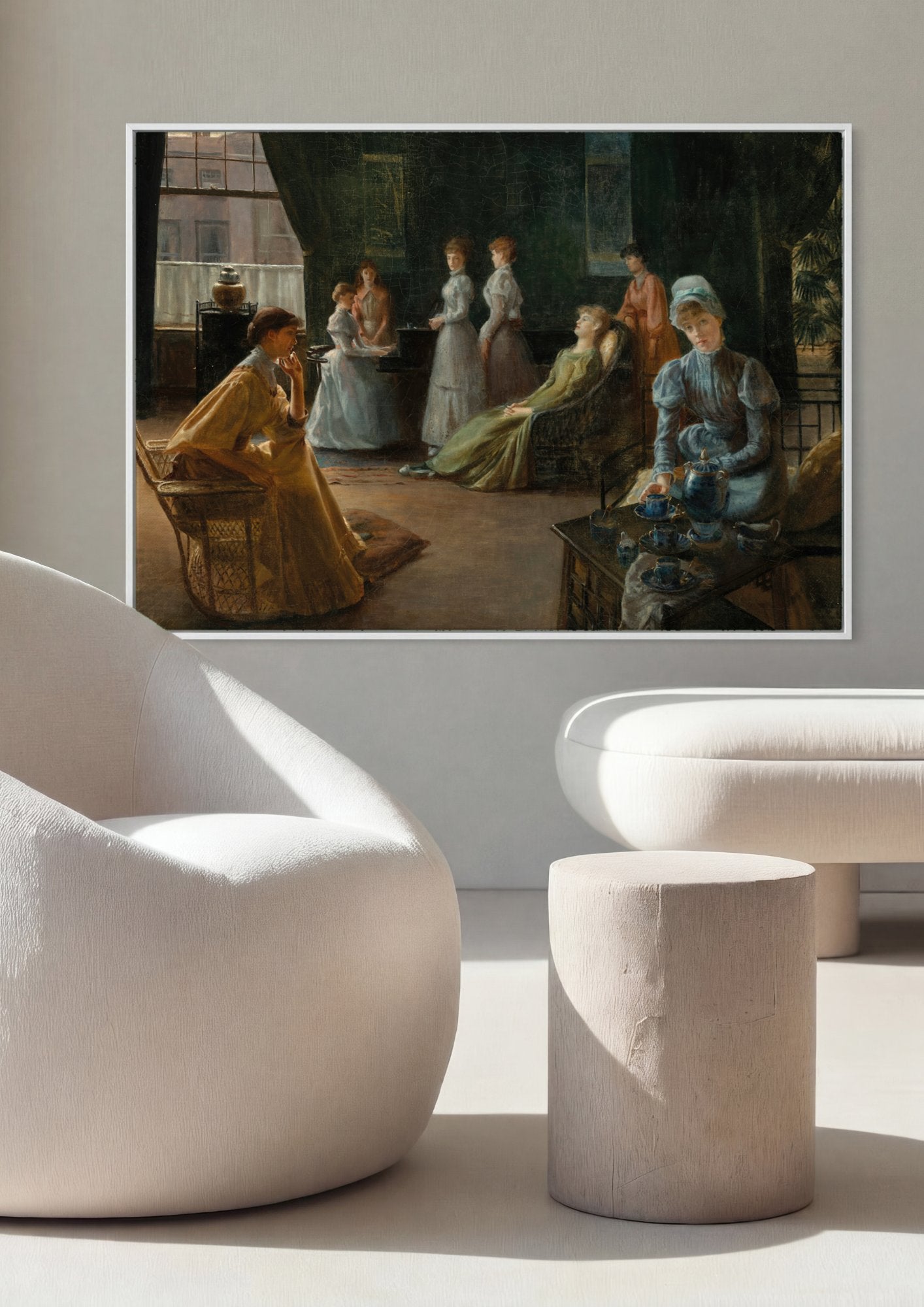 Quadro Decorativo A Hora do Chá - Jacques Émile Blanche em ambiente decorado