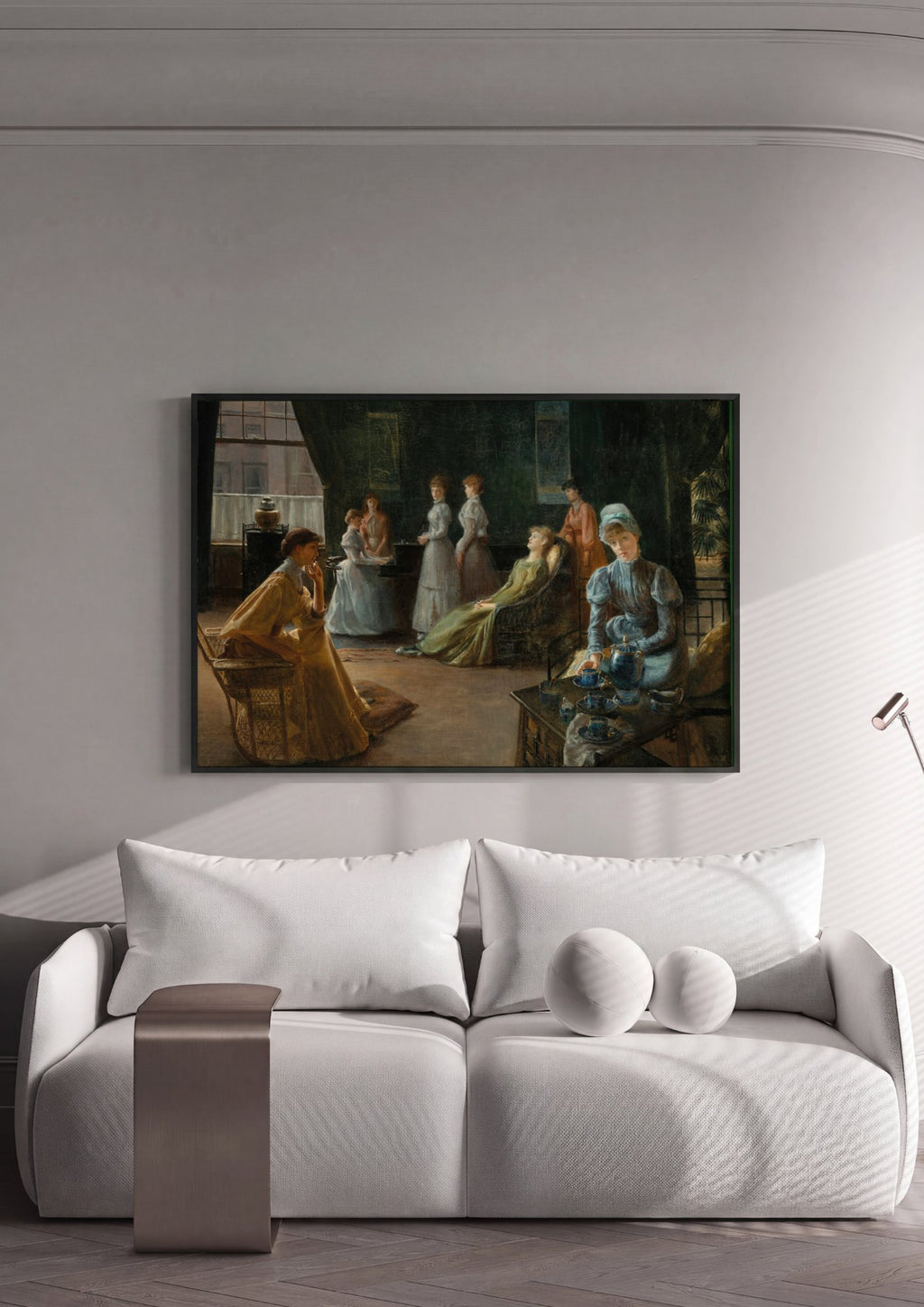 Quadro Decorativo A Hora do Chá - Jacques Émile Blanche em ambiente decorado