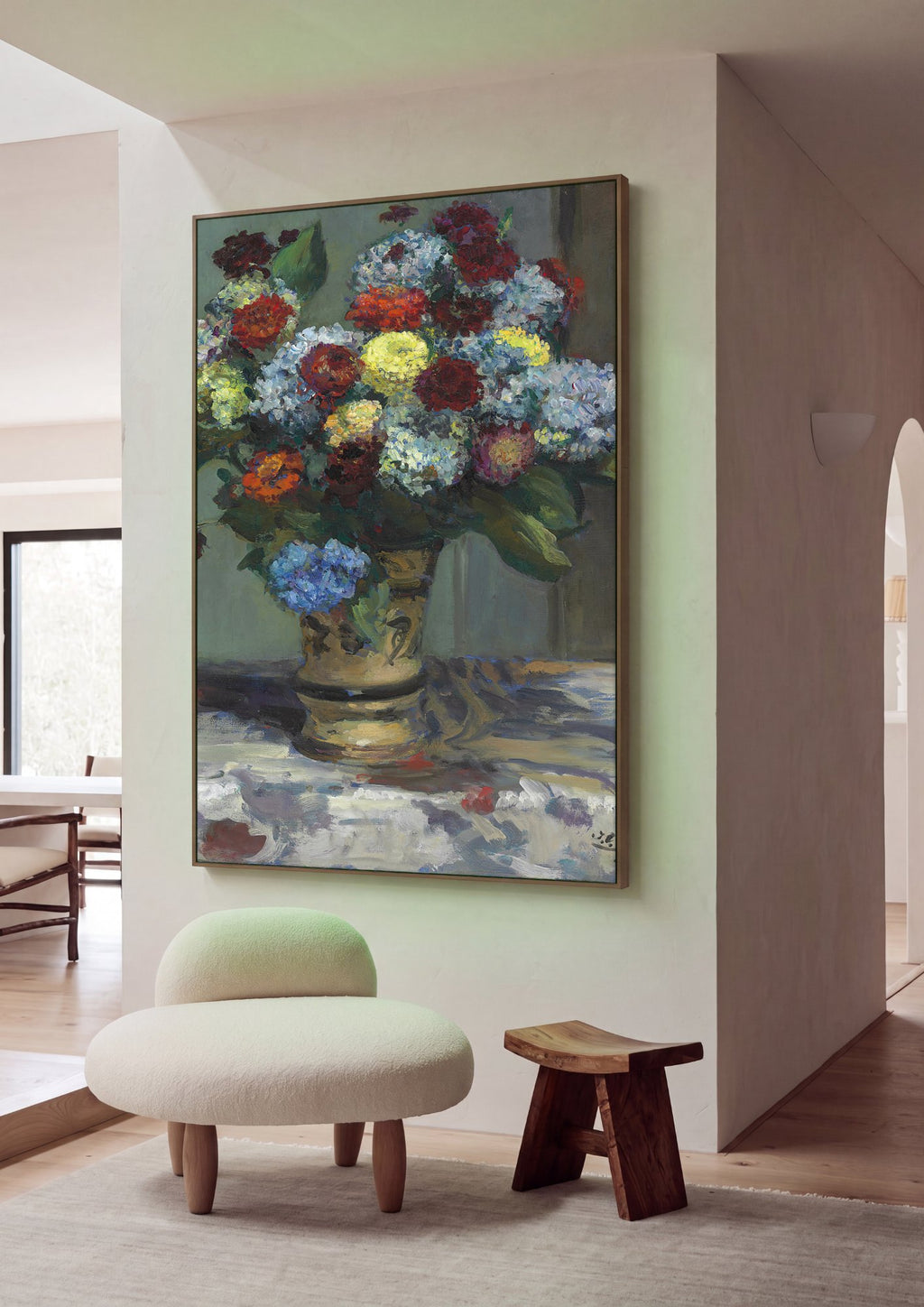 Quadro Decorativo Vaso de Flores - Jacques Émile Blanche em ambiente decorado