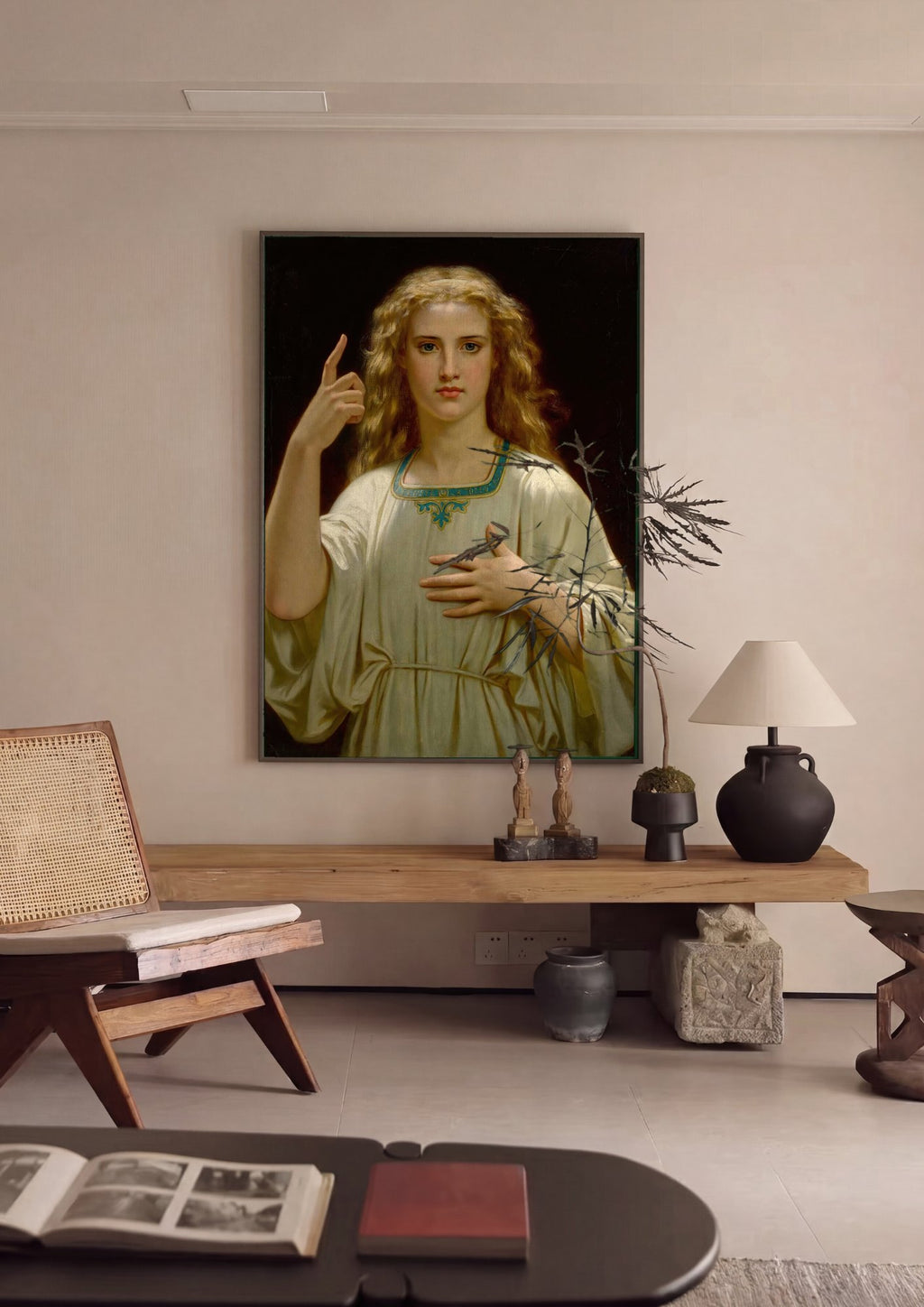 Quadro Decorativo A Voz Interior - Hugues Merle em ambiente decorado