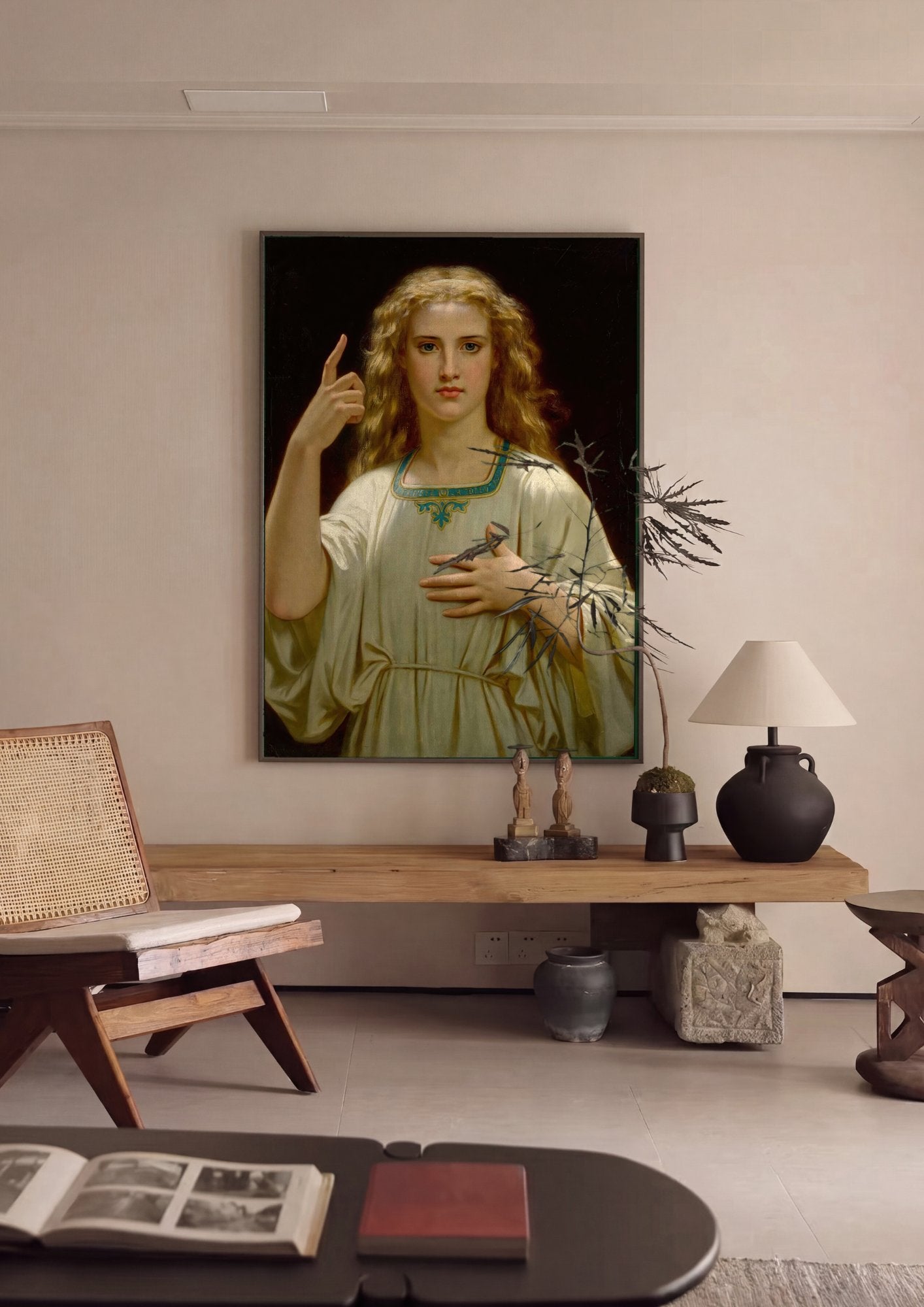 Quadro Decorativo A Voz Interior - Hugues Merle em ambiente decorado