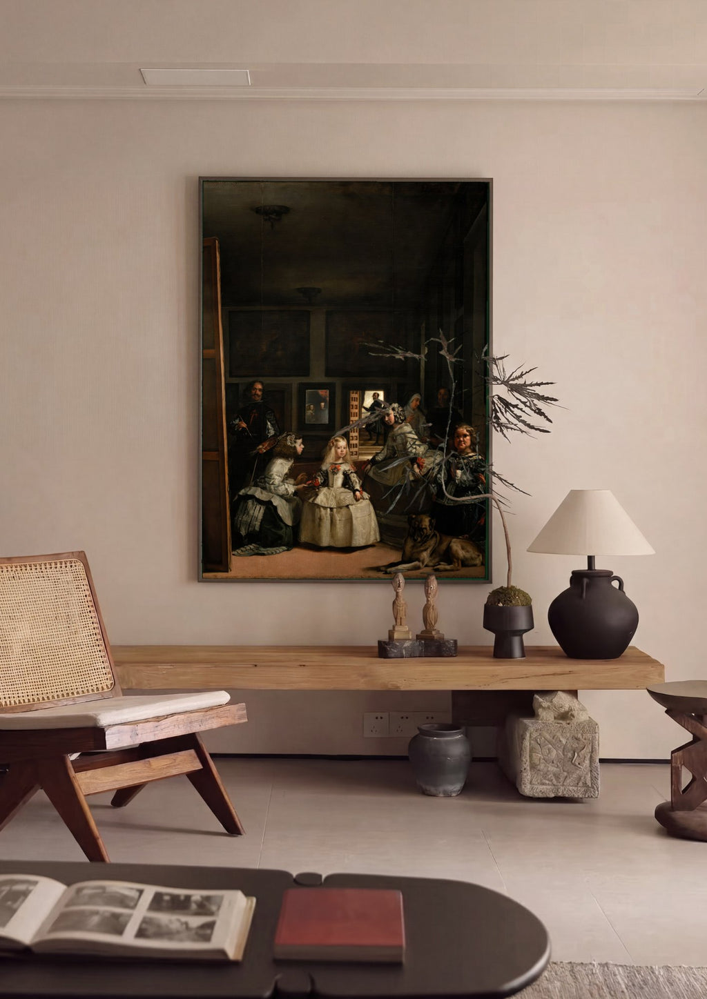 Quadro Decorativo Las Meninas - Velázquez em ambiente decorado