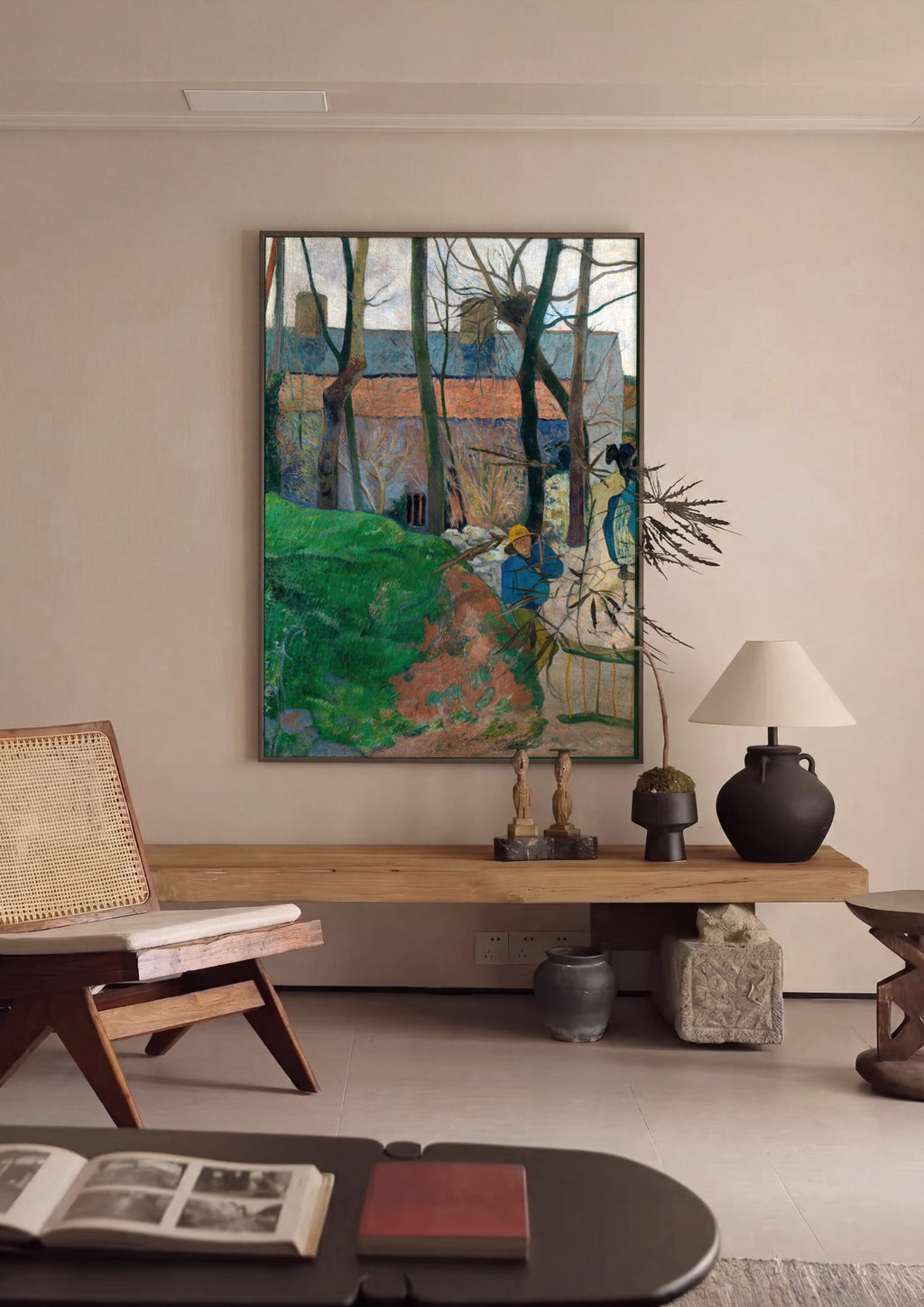 Quadro Decorativo A Casa Azul - Paul Gauguin em ambiente decorado