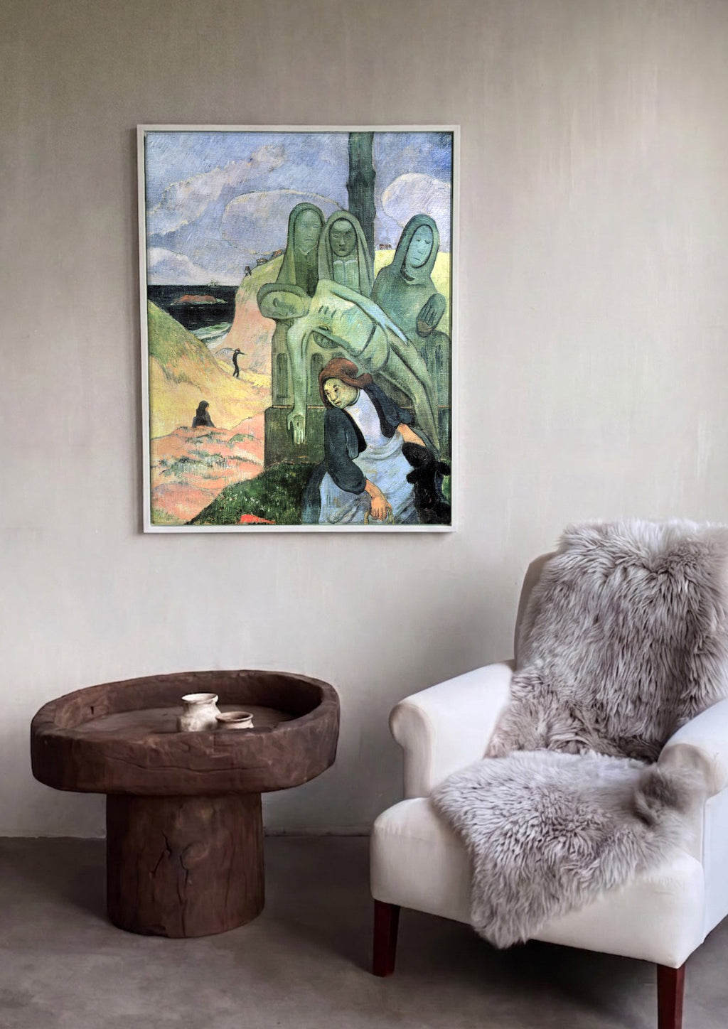 Quadro Decorativo A Deposição – Paul Gauguin em ambiente decorado